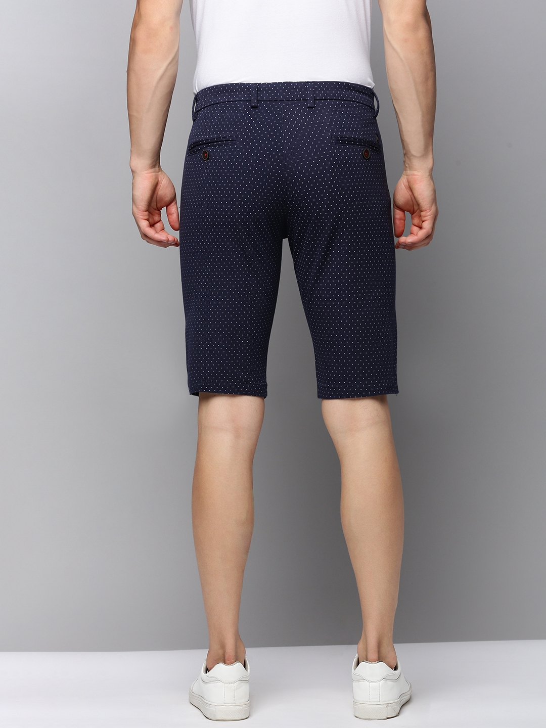 Showoff | SHOWOFF Men's Knee Length Printed Navy Blue Mid-Rise Regular Shorts 2