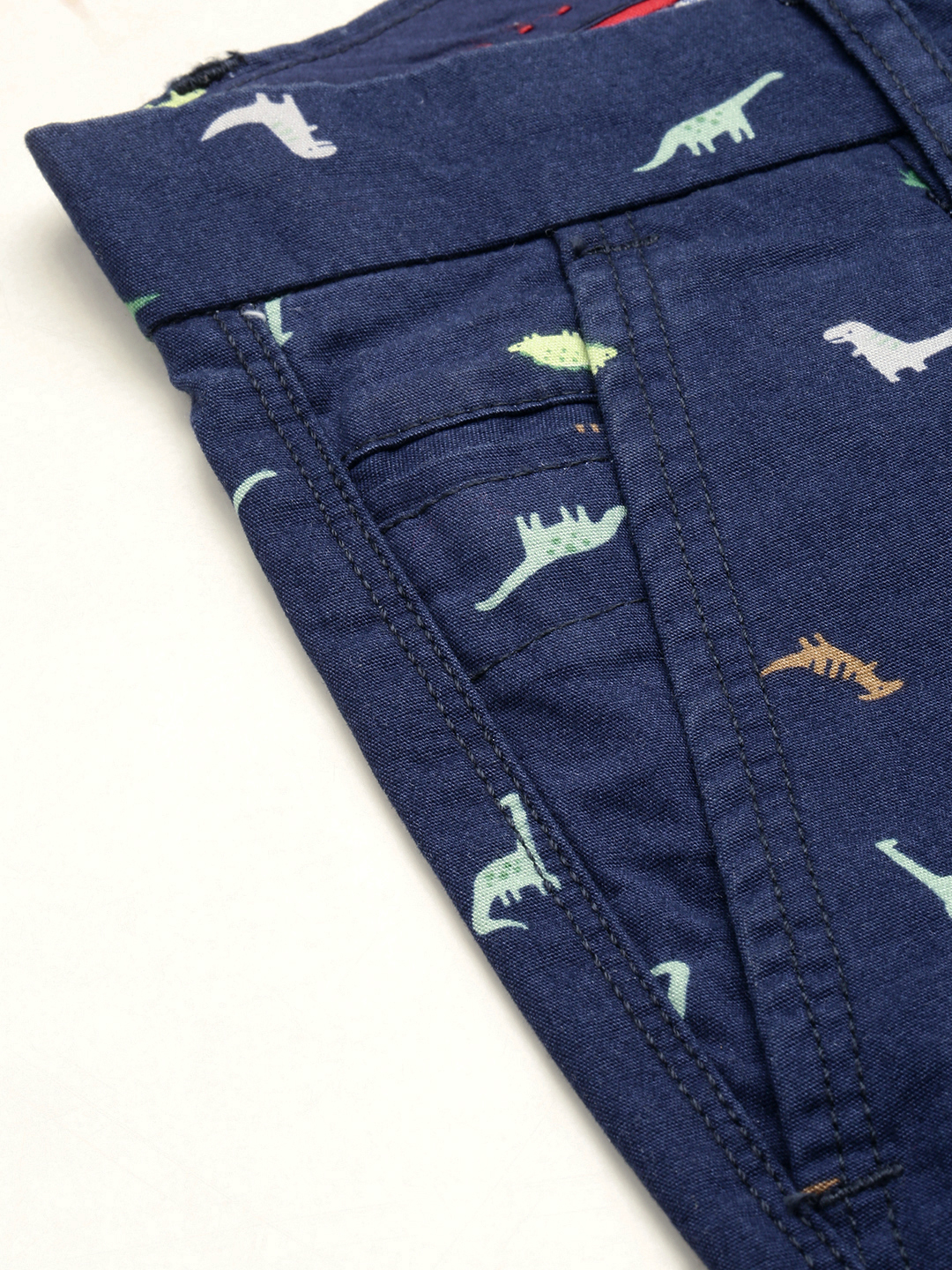 SHOWOFF Men's Knee Length Printed Navy Blue Mid-Rise Regular Shorts