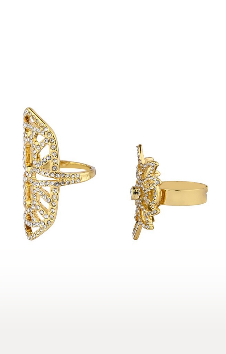 Lilly & sparkle | Lilly & Sparkle crystal studded filigree cocktail rings Set of 2 3