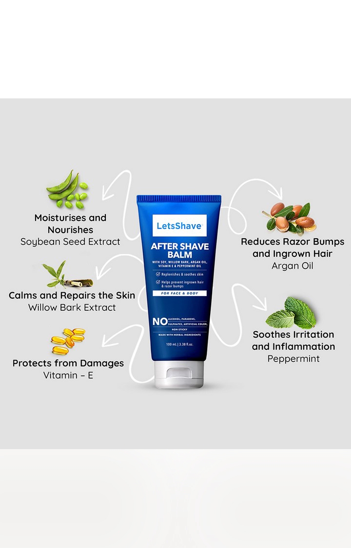 LetsShave | LetsShave After Shave Balm - Agran & Willow Bark Extract Enriched - 100 ml 1