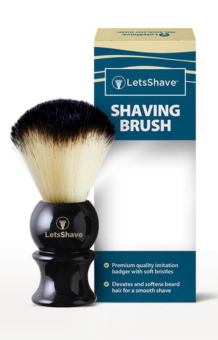 LetsShave | LetsShave Imitation Badger Shaving Brush - Hand Made, Soft Hair - Glossy Black Handle 0