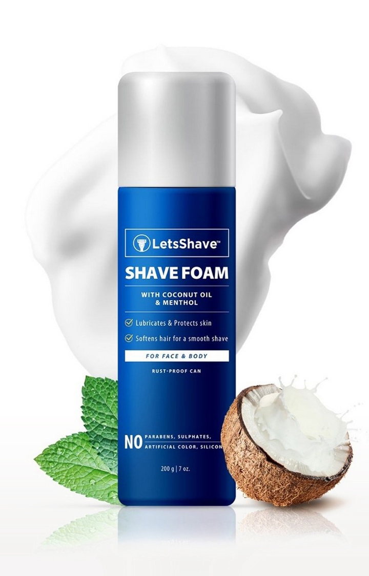 LetsShave | LetsShave Shave Foam - Coconut Oil Enriched - 200 g 0