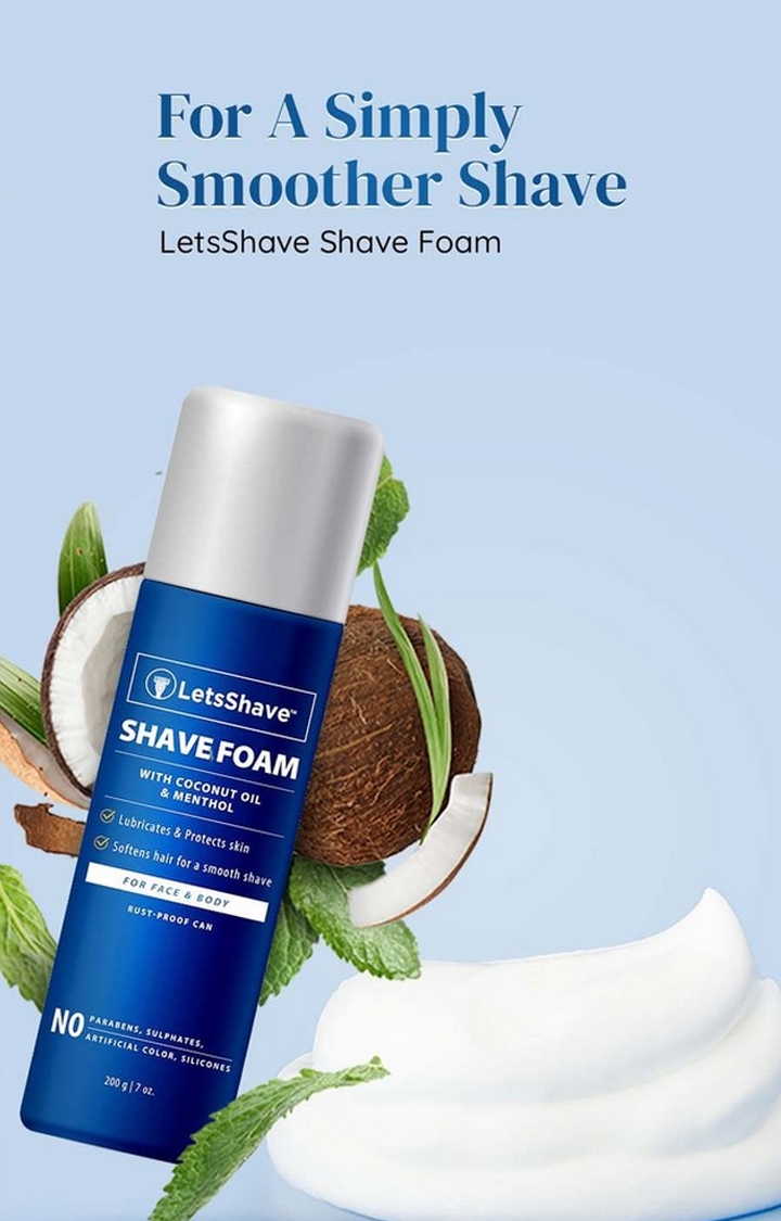 LetsShave | LetsShave Shave Foam - Coconut Oil Enriched - 200 g 3