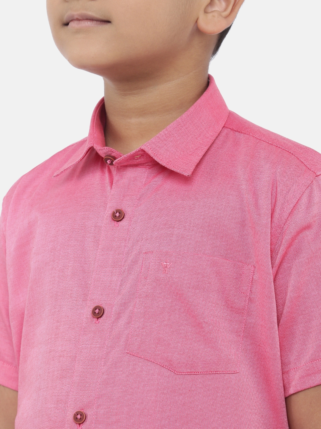 Ramraj Cotton | Ramraj Boys Pink Solid Shirt with White Dhoti 2