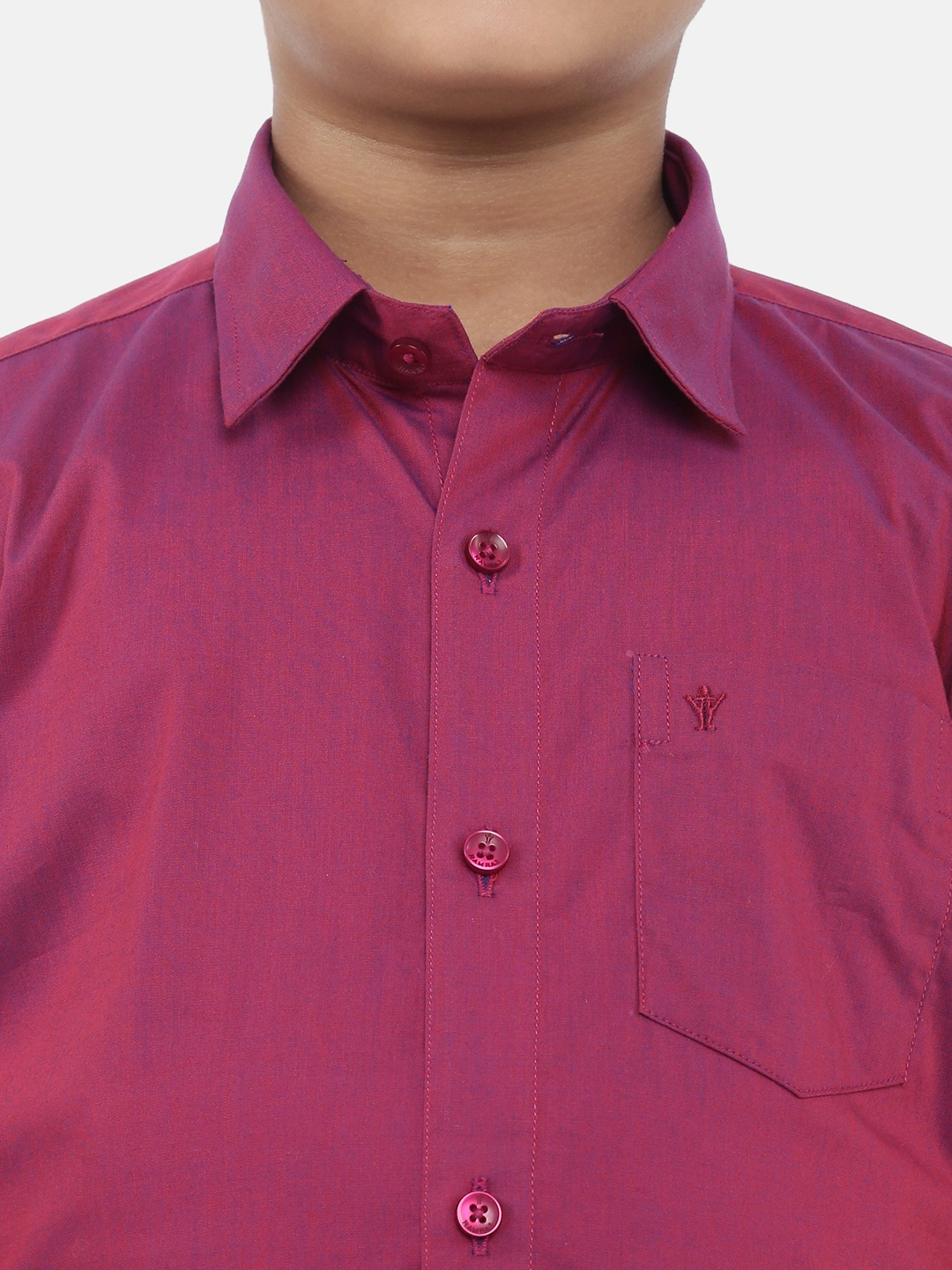 Ramraj Cotton | Ramraj Boys Pink Solid Shirt with White Dhoti 3