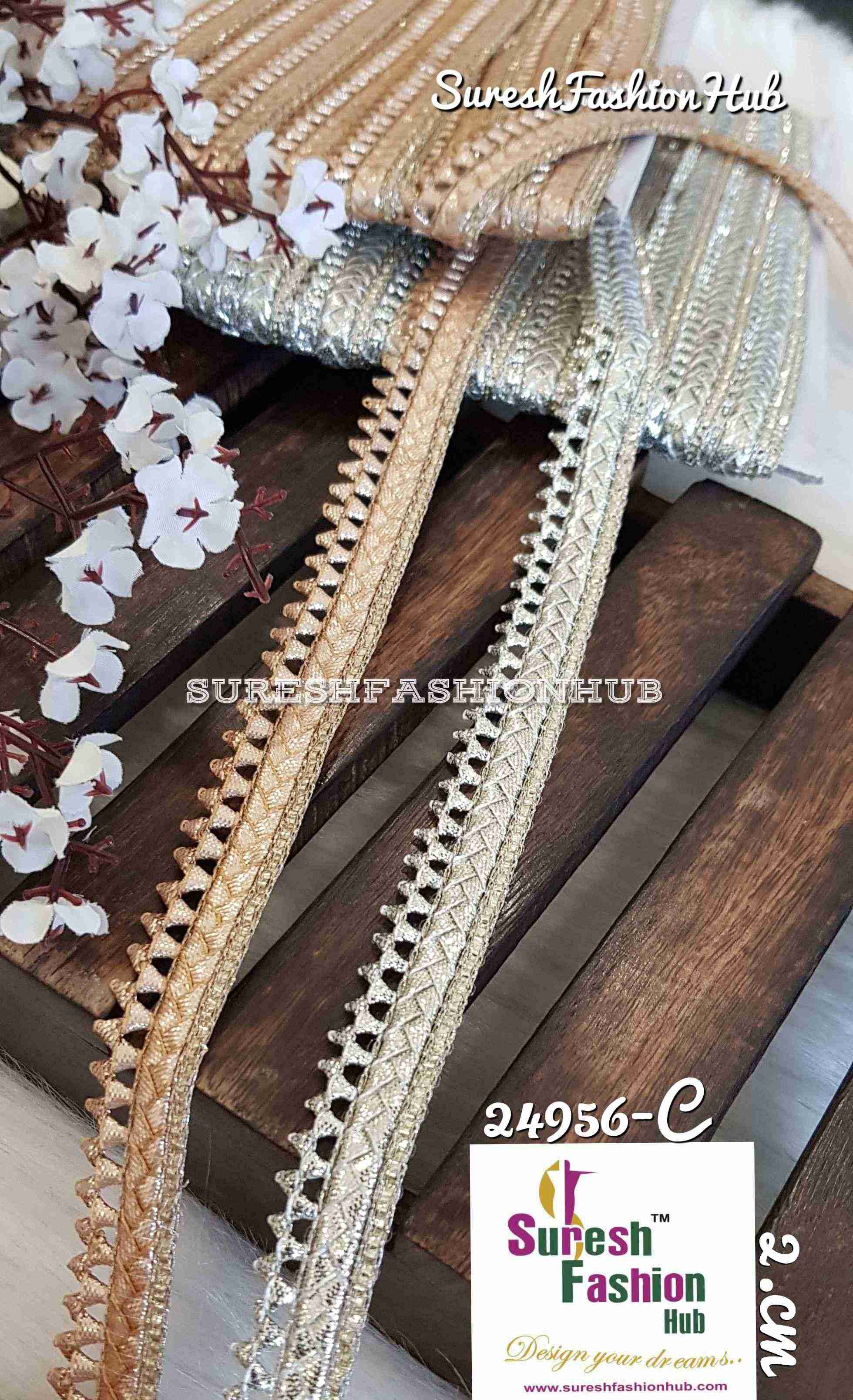 Classic Water Gold Color Double Sided Triangular Trim