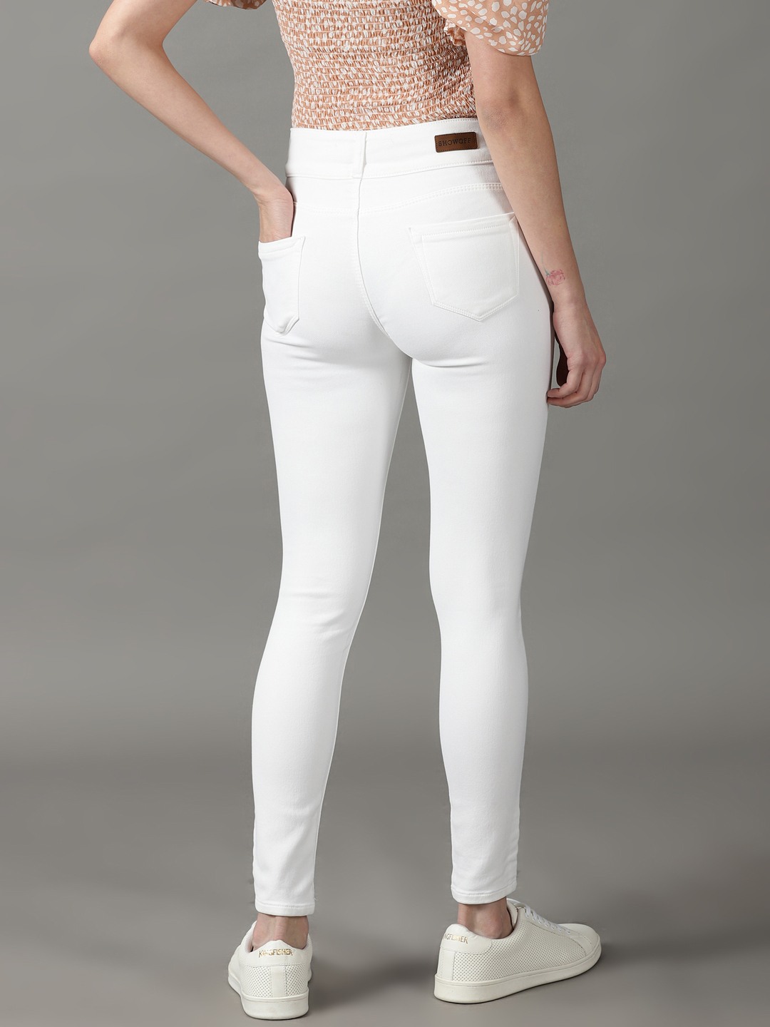 SHOWOFF Women White Solid  Skinny Fit Jeans