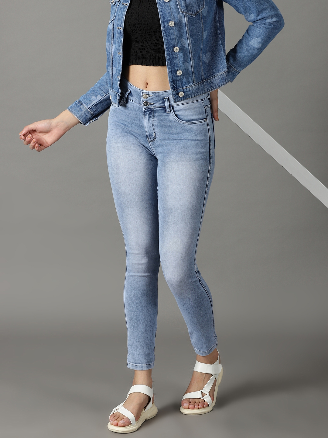 Showoff | SHOWOFF Women Blue Solid  Slim Fit Jeans 0