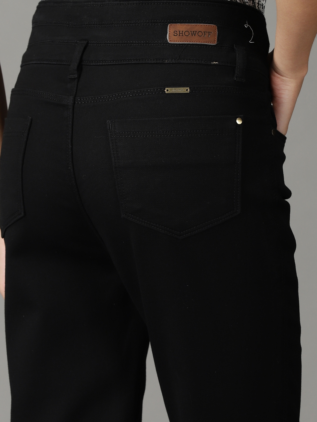 Showoff | SHOWOFF Women Black Solid  Slim Fit Jeans 6