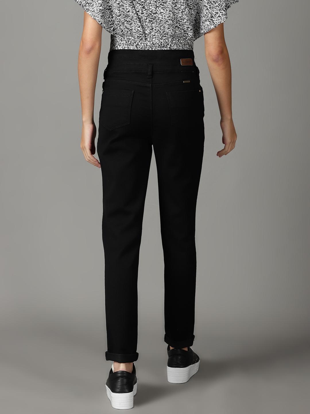 Showoff | SHOWOFF Women Black Solid  Slim Fit Jeans 3