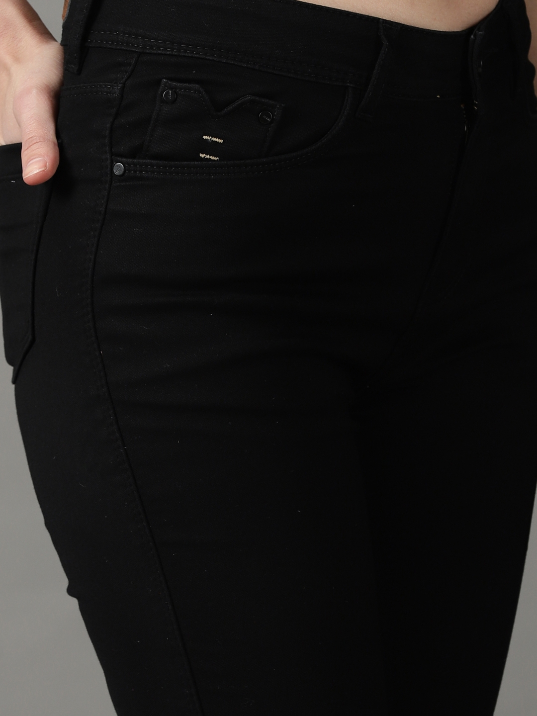 Showoff | SHOWOFF Women Black Solid  Slim Fit Jeans 6