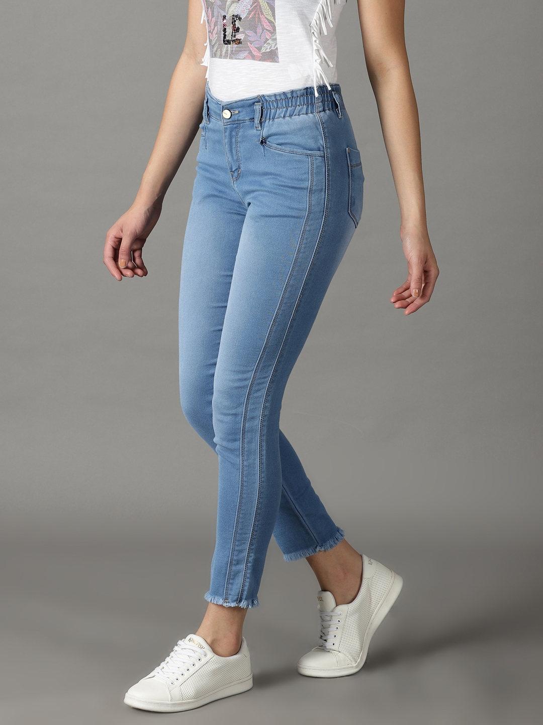 Showoff | SHOWOFF Women Blue Solid  Mom Fit Jeans 2