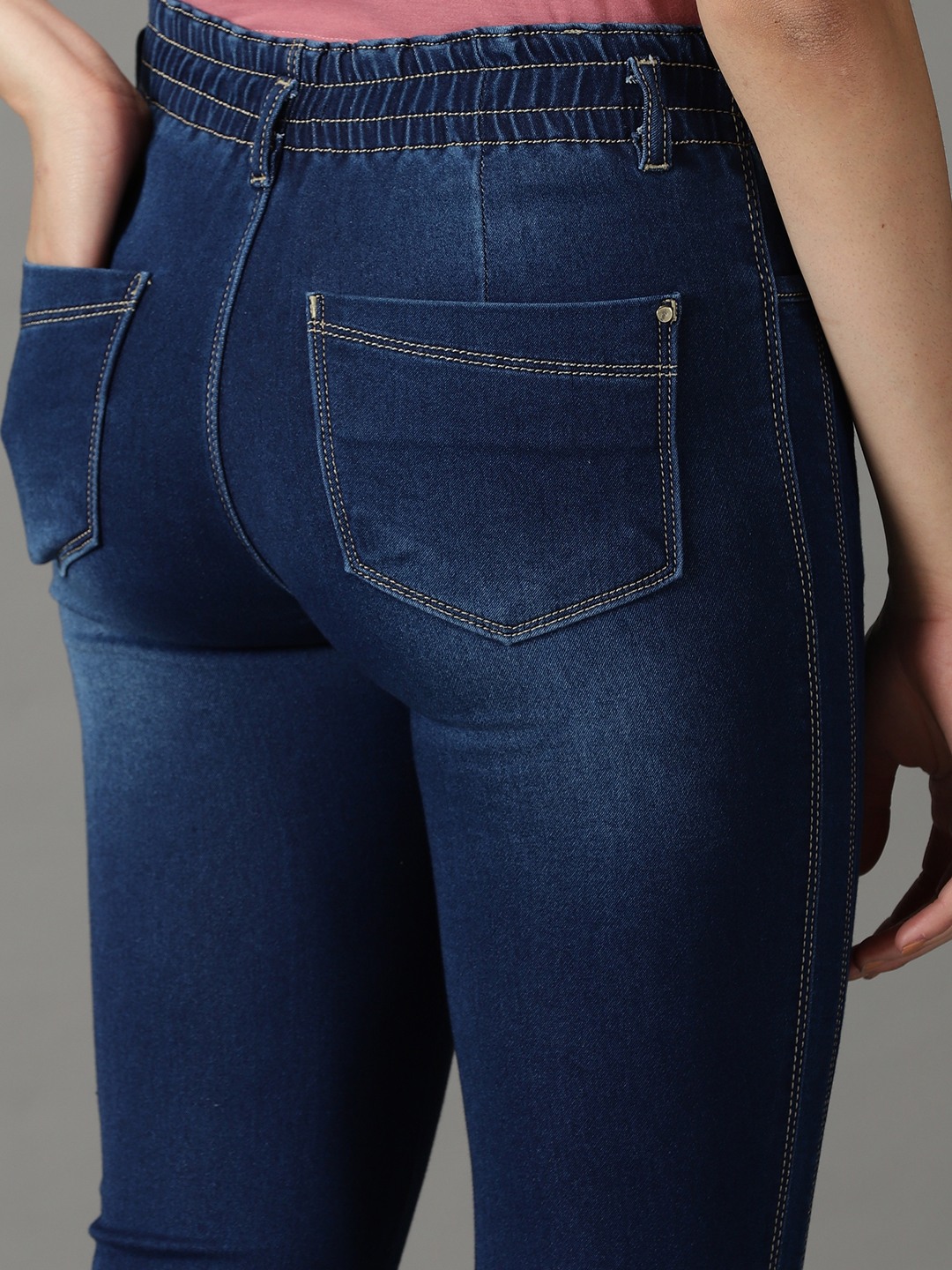 SHOWOFF Women Blue Solid  Mom Fit Jeans