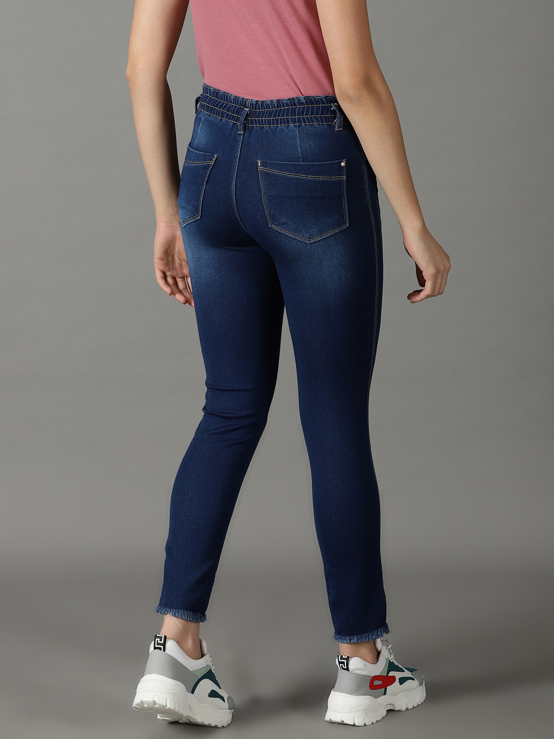 SHOWOFF Women Blue Solid  Mom Fit Jeans
