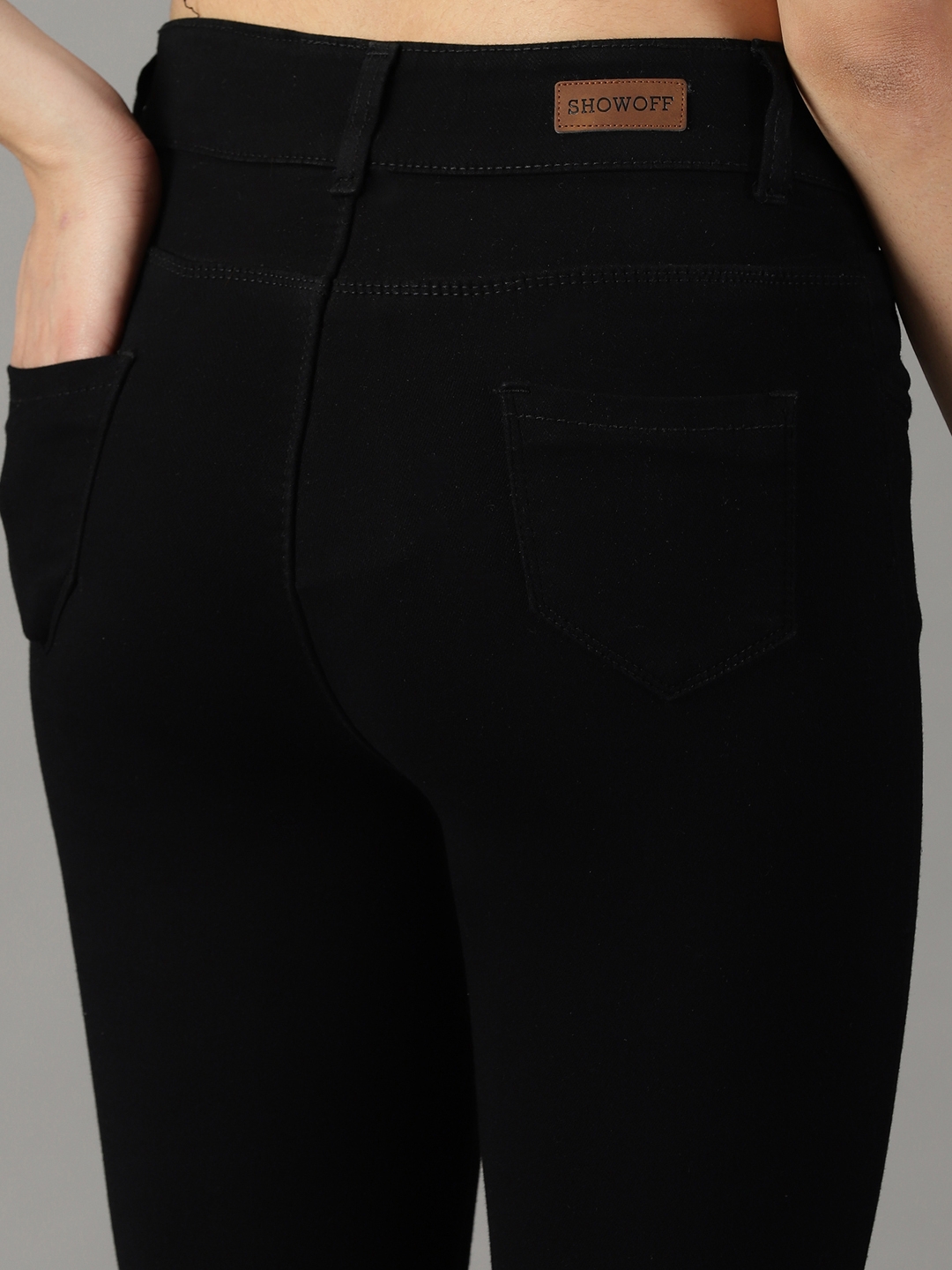 Showoff | SHOWOFF Women Black Solid  Bootcut Jeans 6