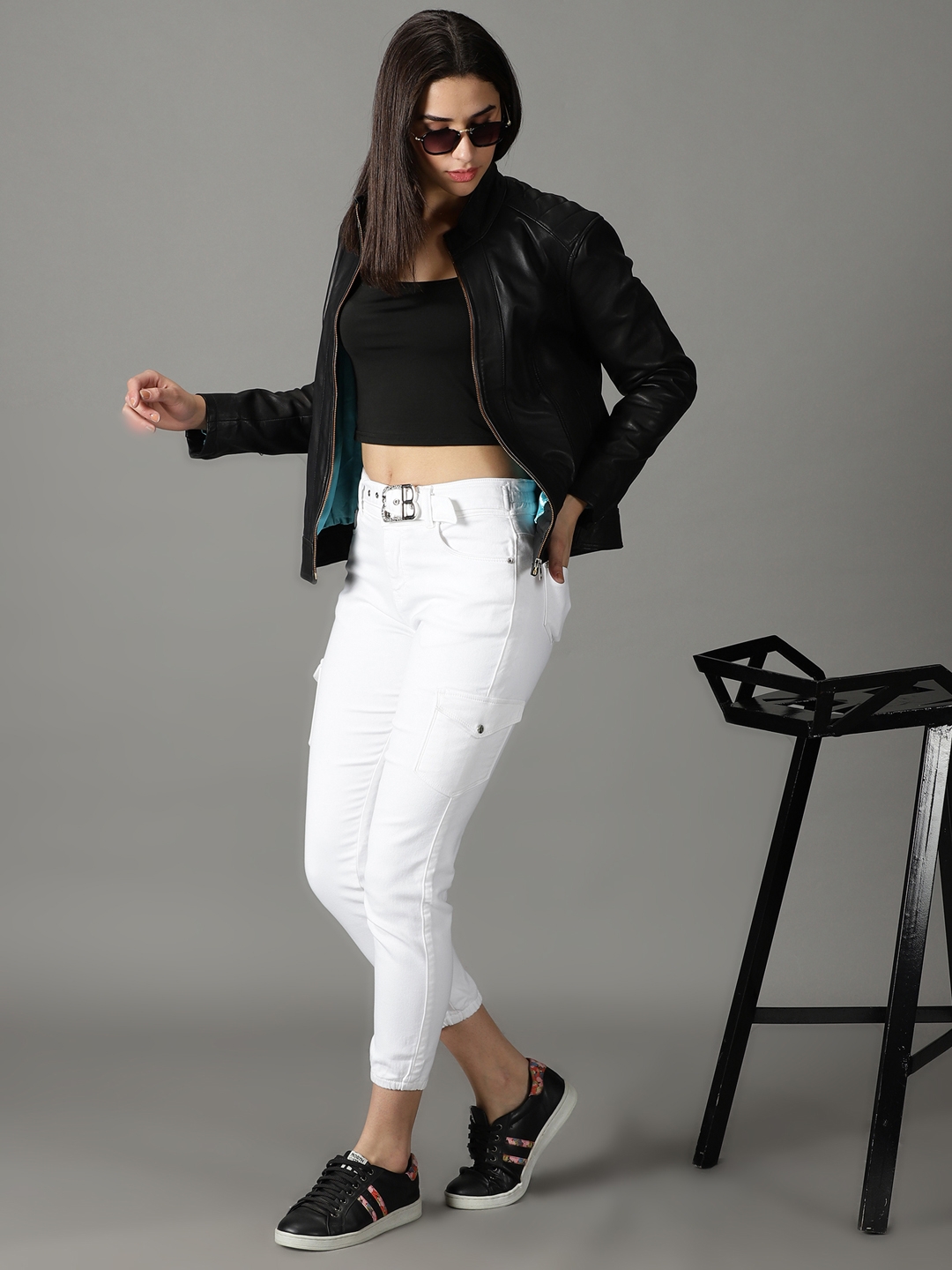 Showoff | SHOWOFF Women White Solid  Jogger Jeans 4