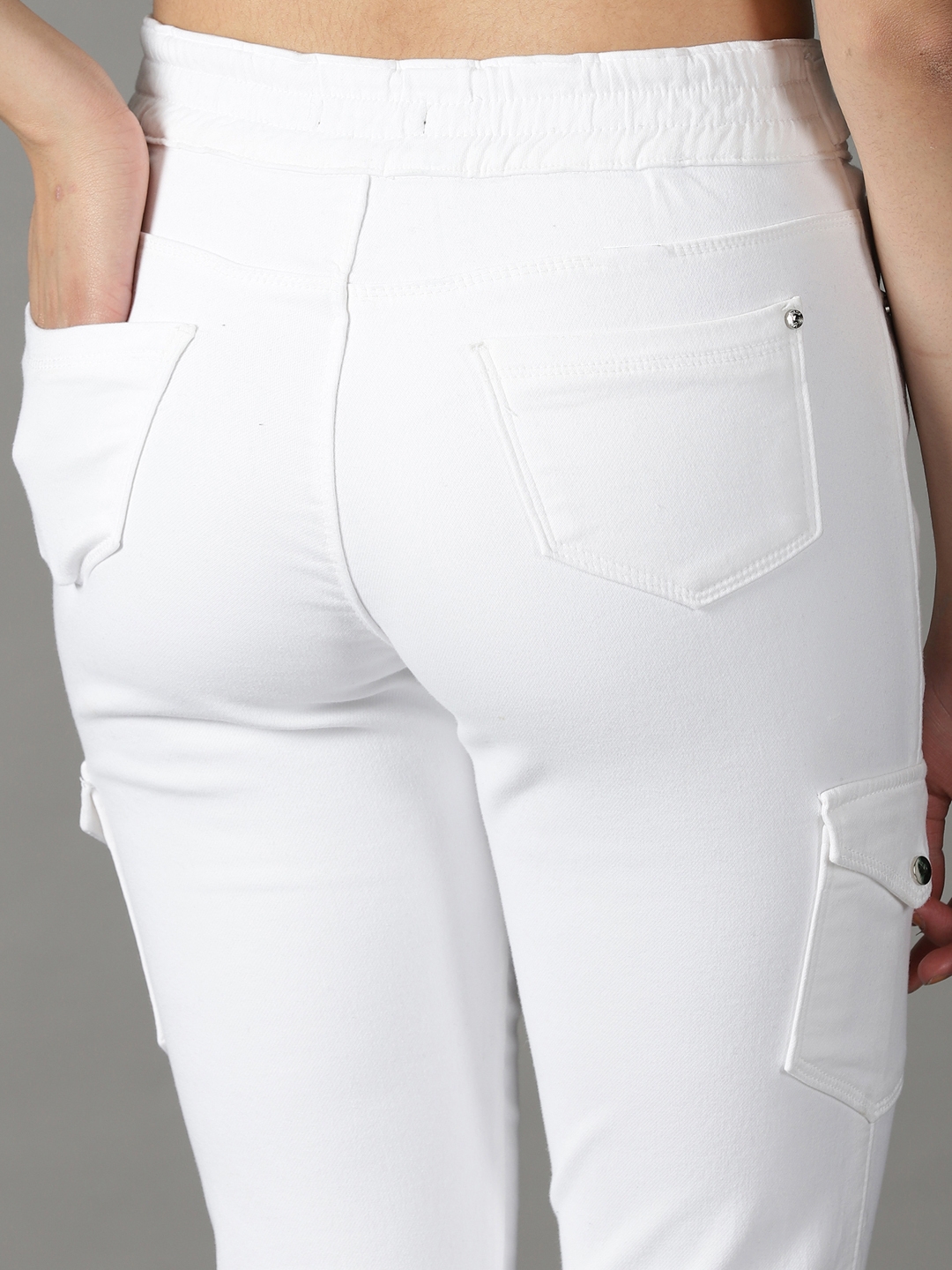 Showoff | SHOWOFF Women White Solid  Jogger Jeans 6