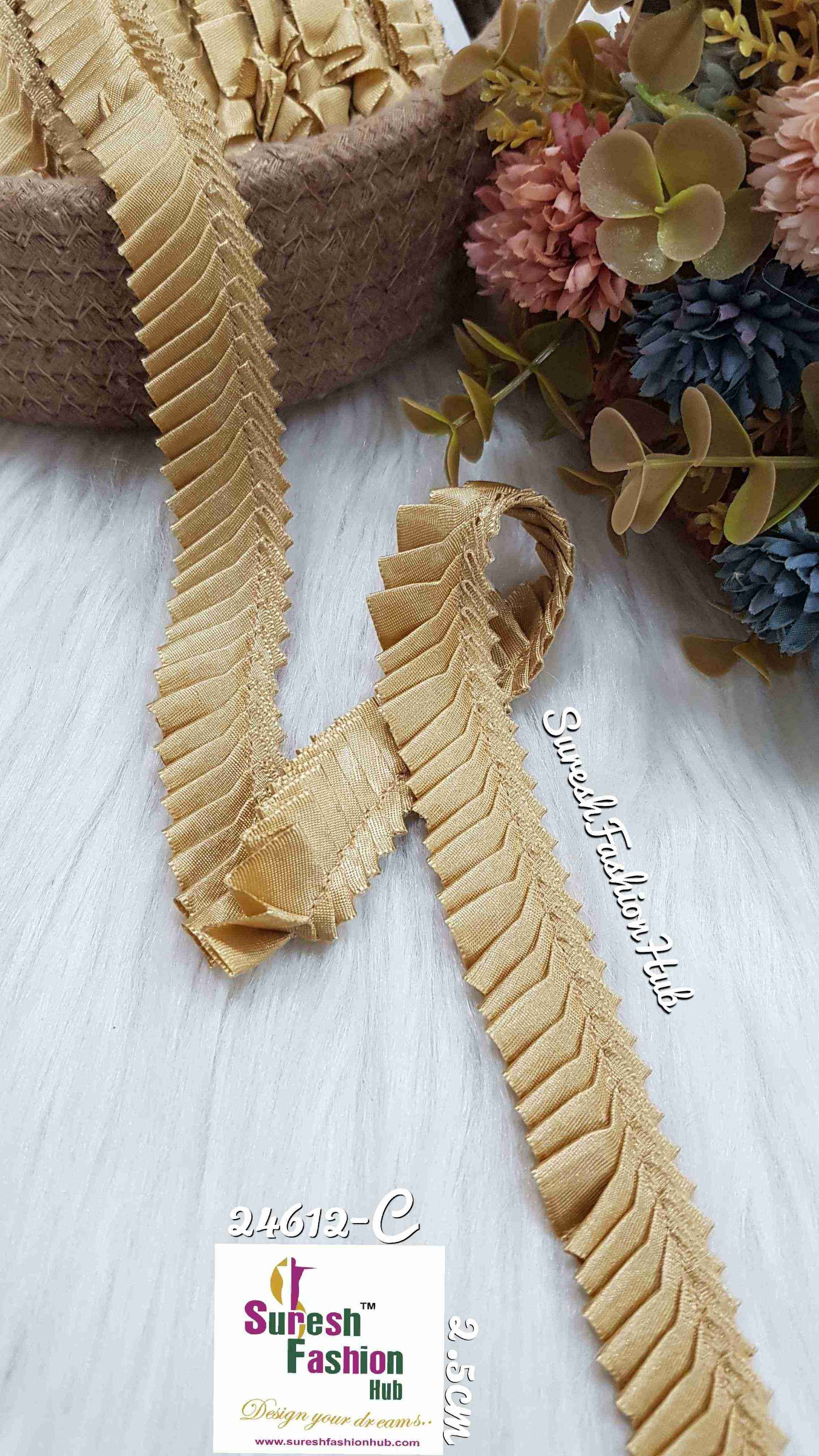 Furry Fringes Gold Trim
