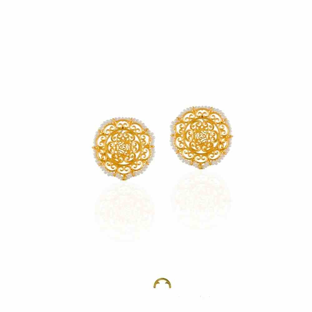 PEARL Victorian Filigree Studs