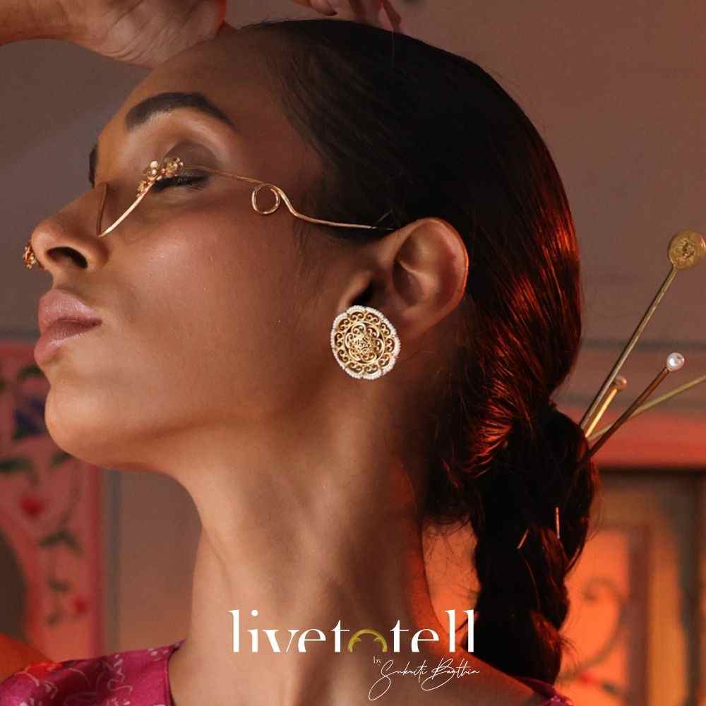 PEARL Victorian Filigree Studs