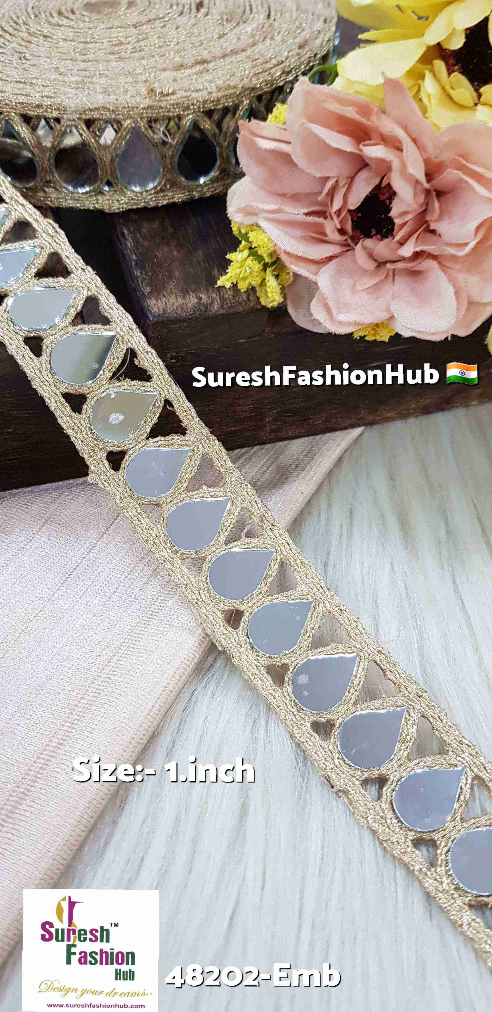Pearl Drop Mirror Cutwork Lace