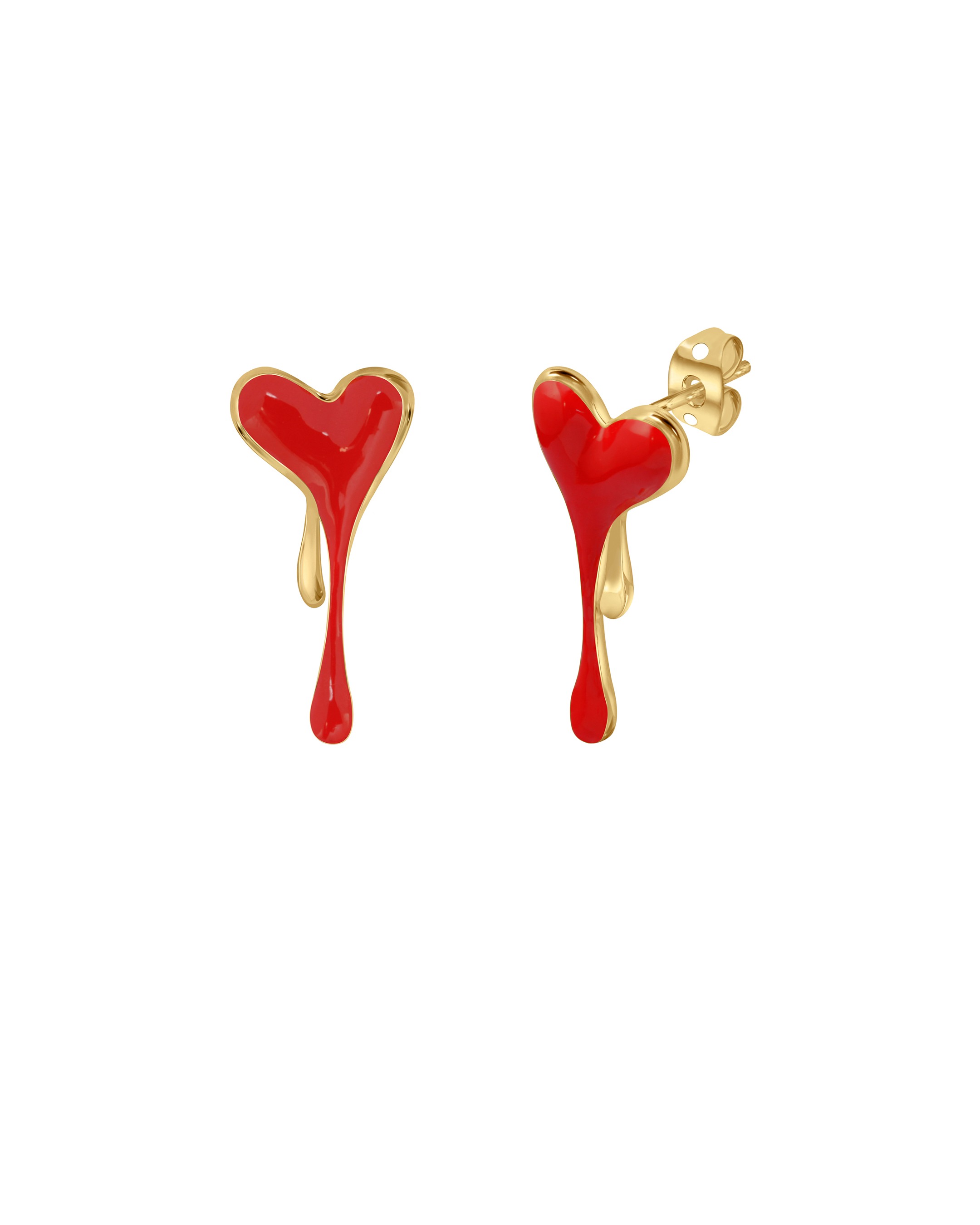 Melting Enamel Heart Earring