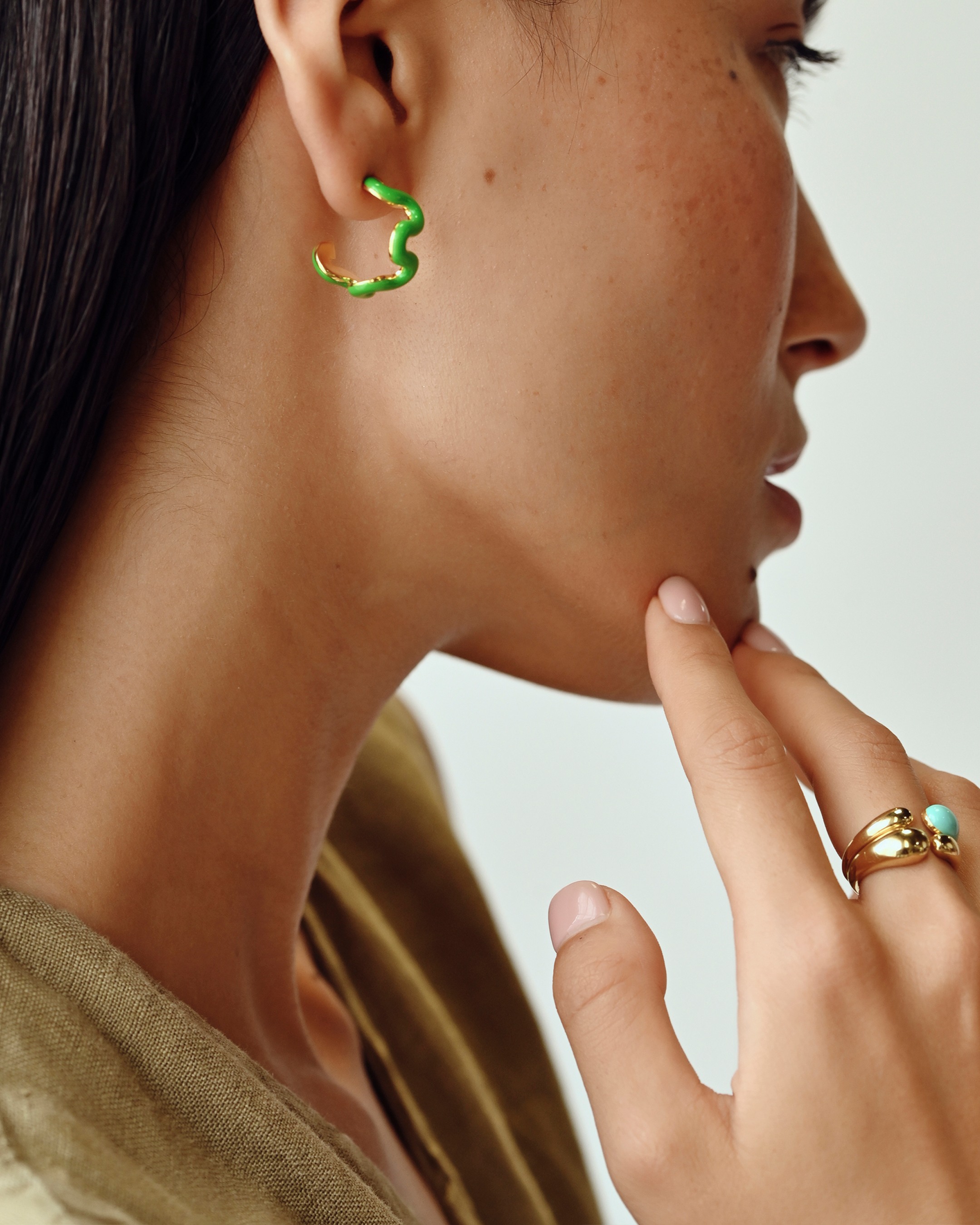 Swirl Enamel Hoops