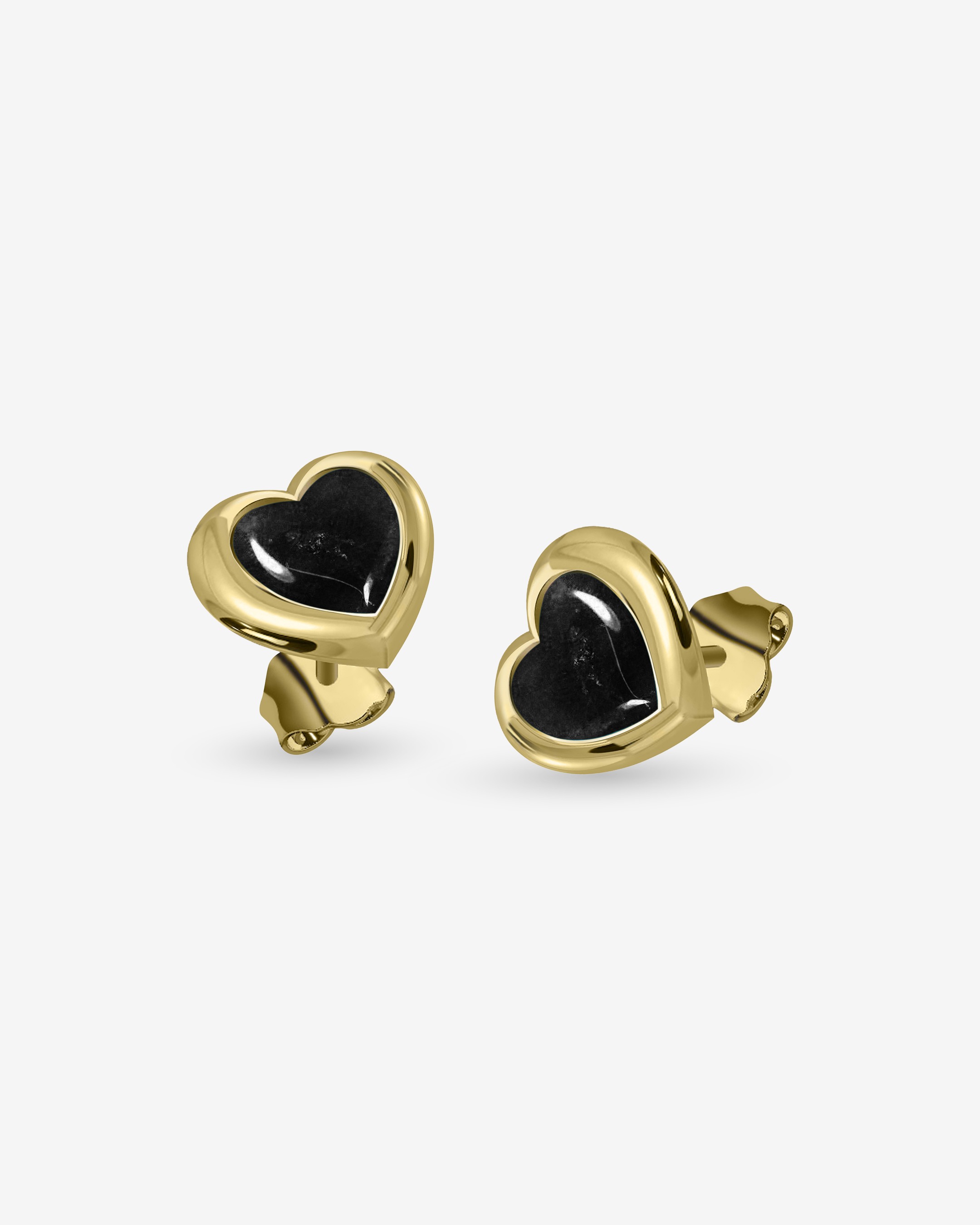 Lovers Heart Black Onyx Studs