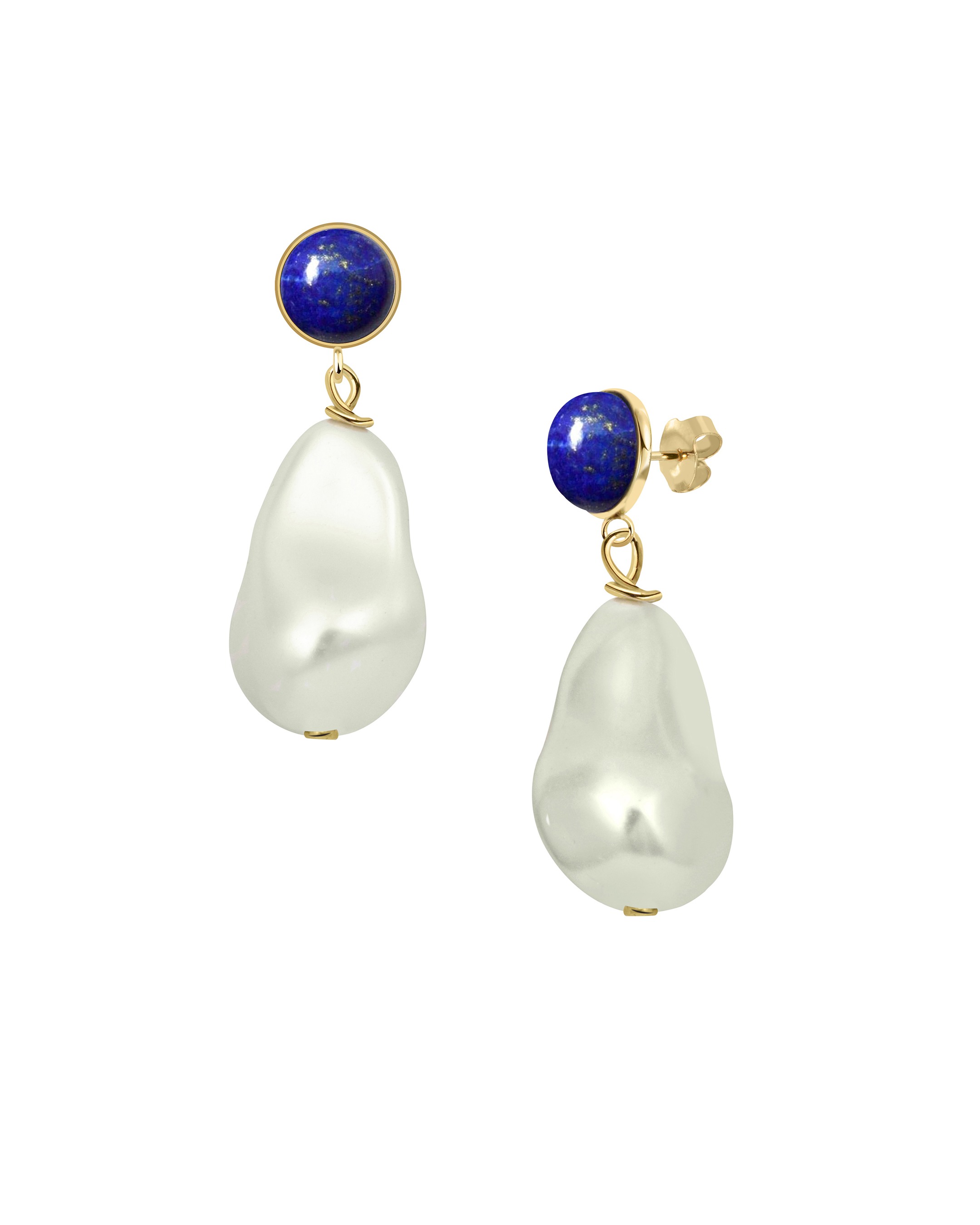 Baroque Lapis Pearl Drop