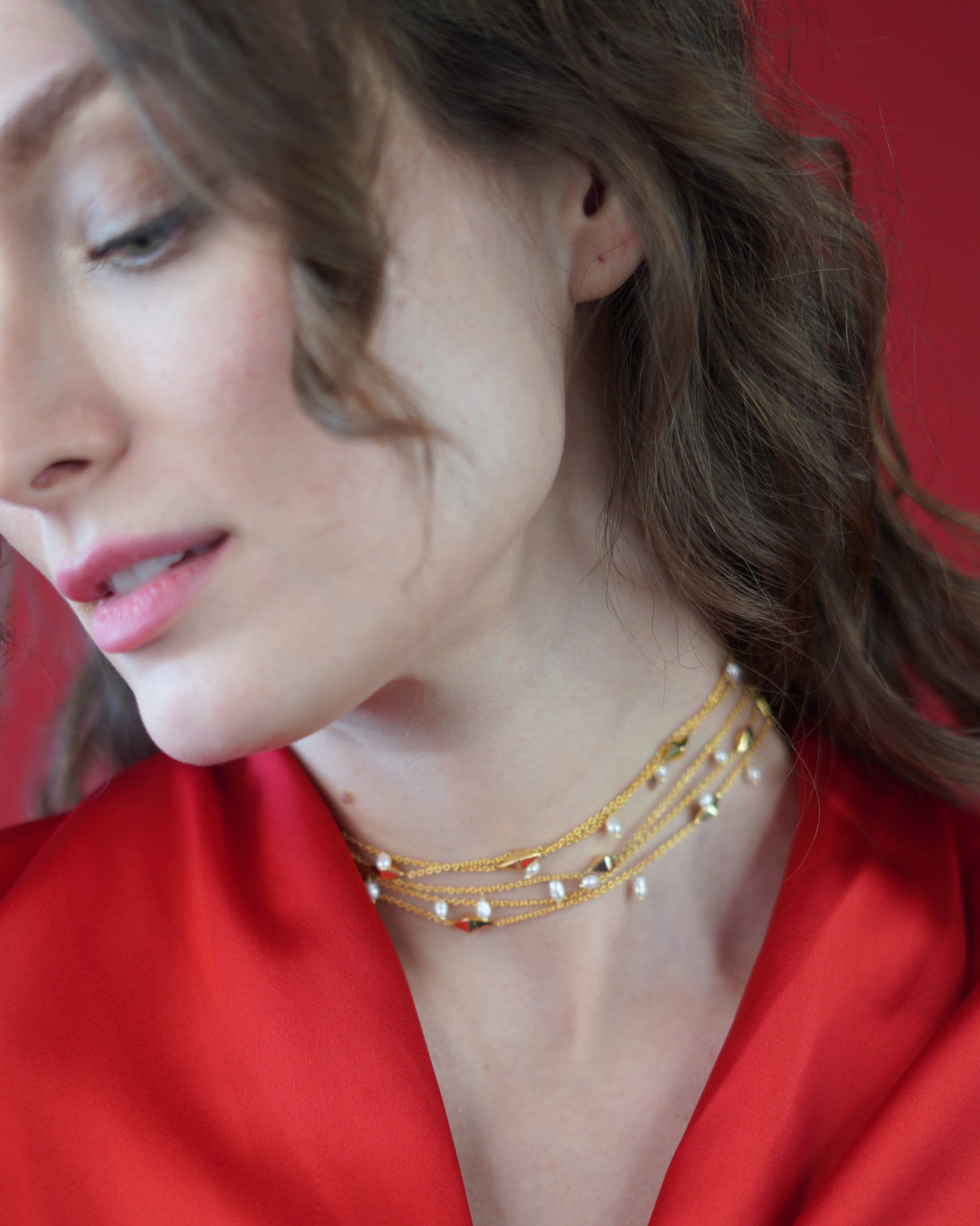 Spike Pearl Chain Necklace