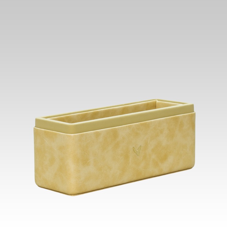 Pen/Pencil Holder | Faux Leather | Rectangular Large | Moderno | Cream