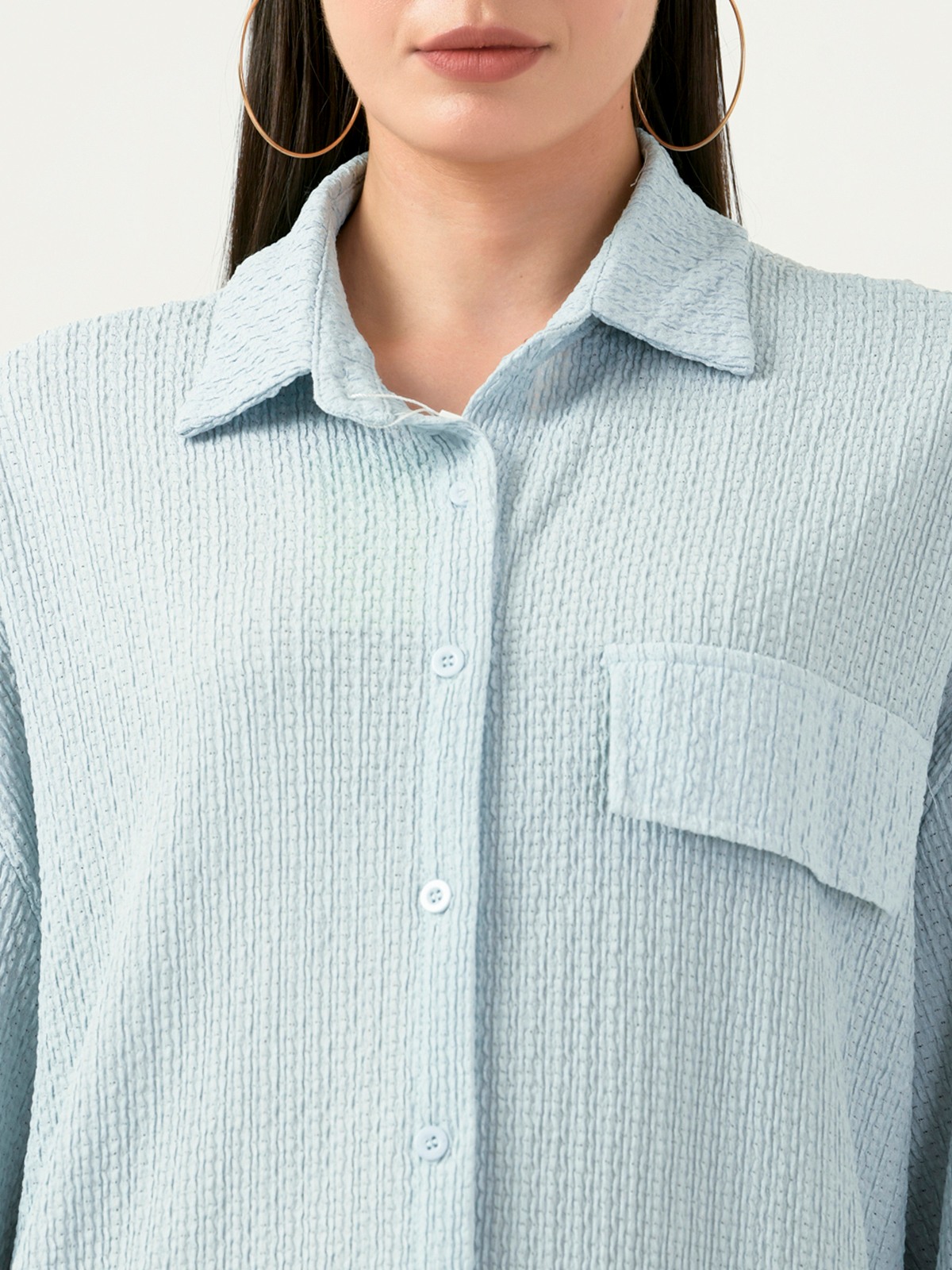 Albion Women Smart Premium L Blue Casual Shirt