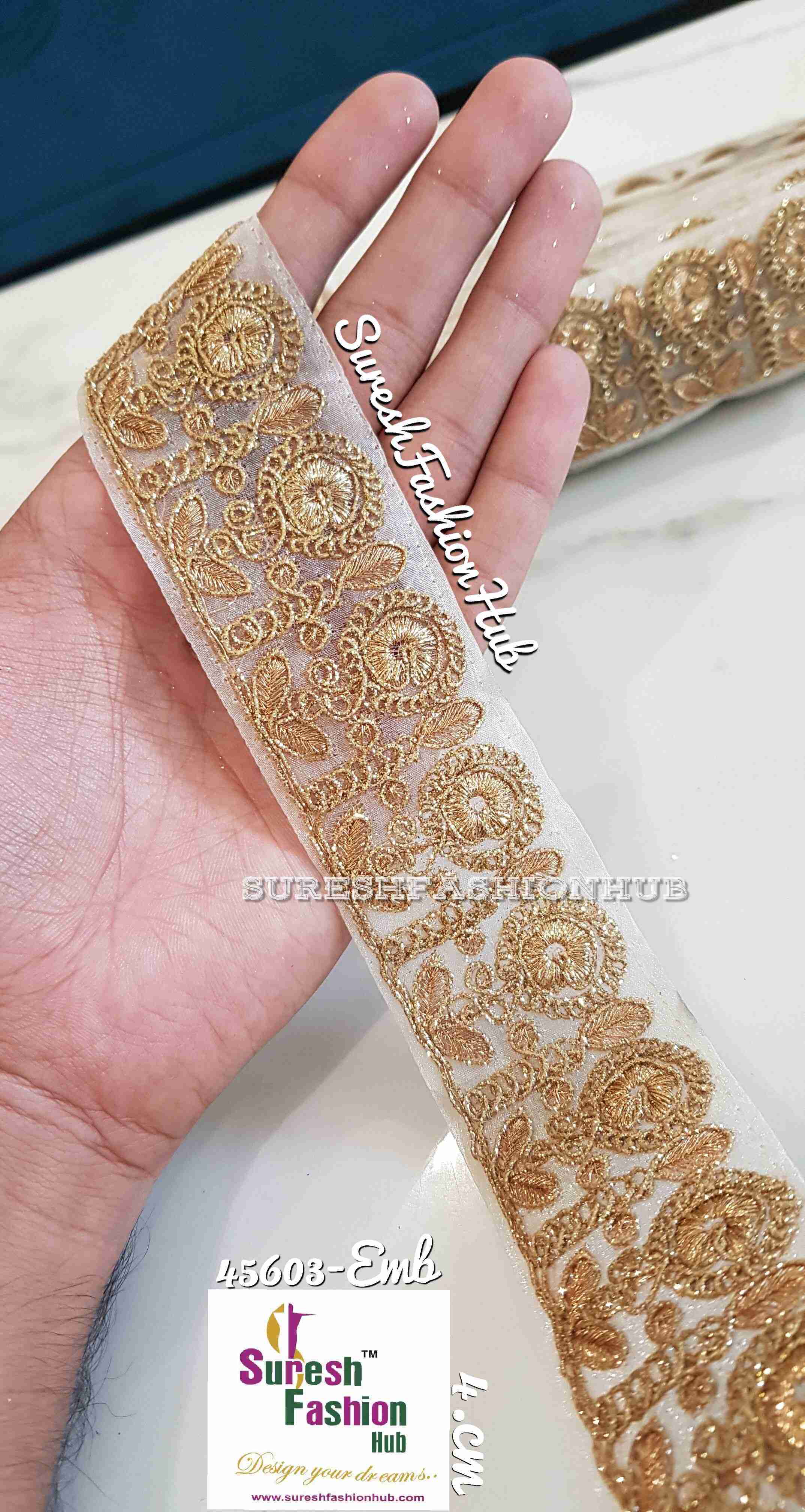 Golden Blossom Organza Lace