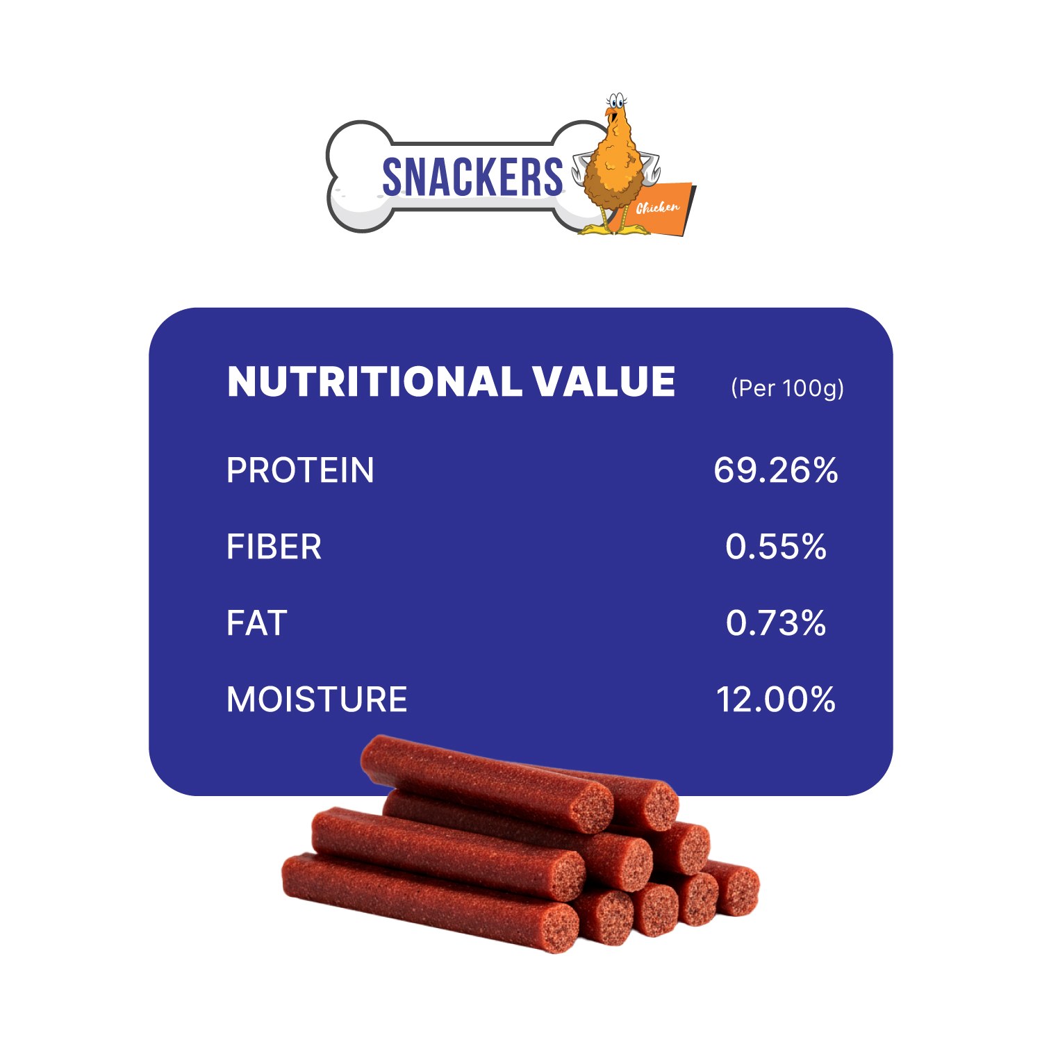 Snackers Dental Chew Stick Chicken Dog Treat