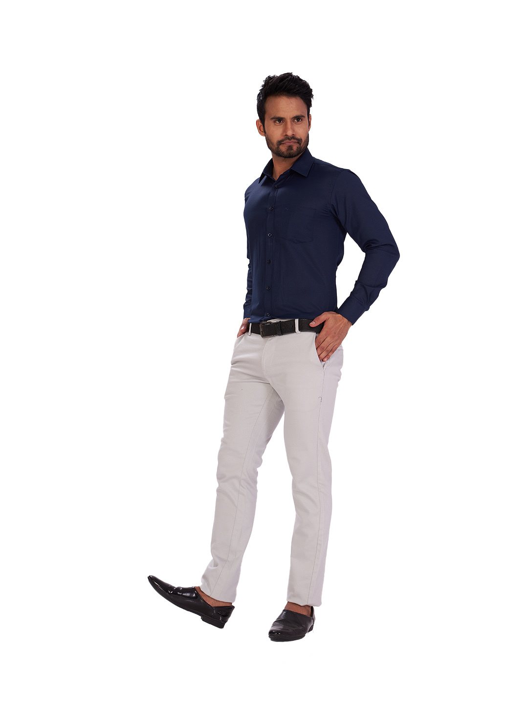D'cot by Donear Men's Blue Cotton Formal Shirts