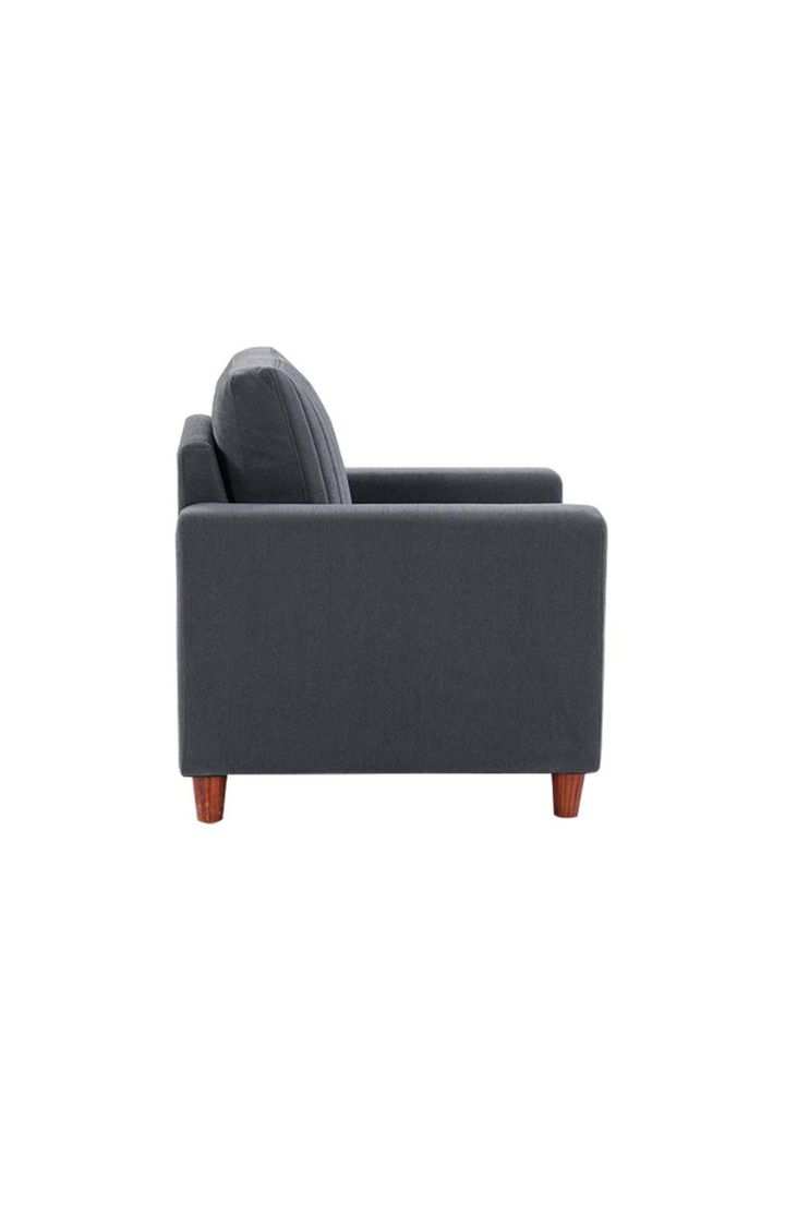 neudot Roman Sofa for Living Room |1 Person Sofa|Premium Fabric with Cushioned Armrest | Solid Wood Frame|1 Seater in Graphite Grey Color