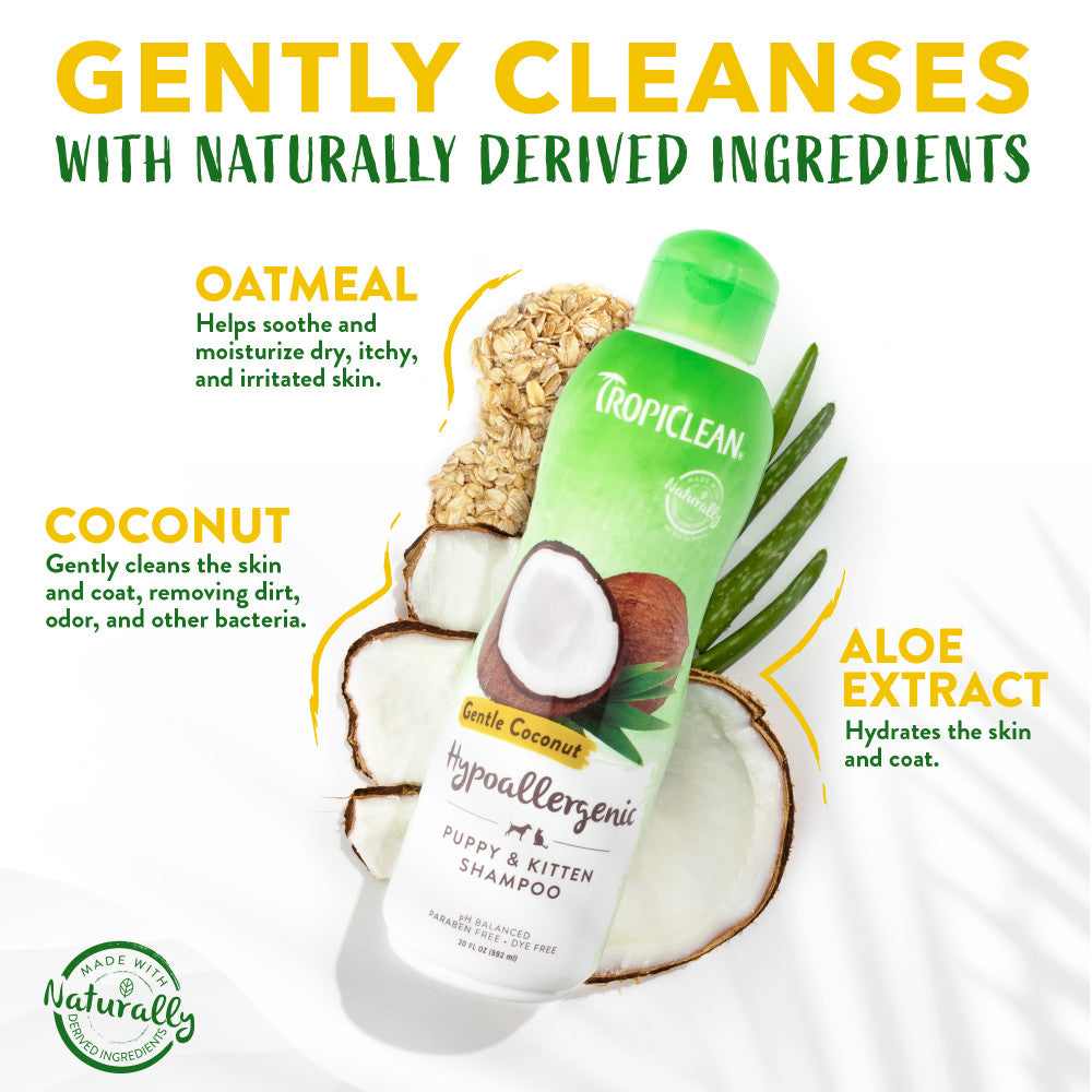 TropiClean Gentle Coconut Puppy & Kitten Shampoo