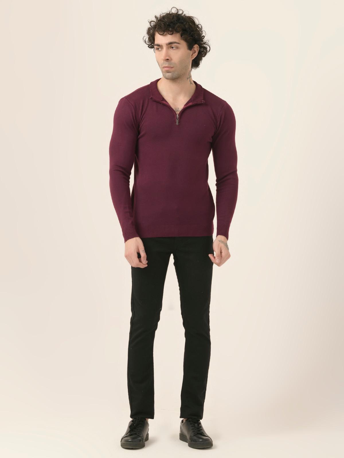 Albion Mens Winter Maroon Sweaters