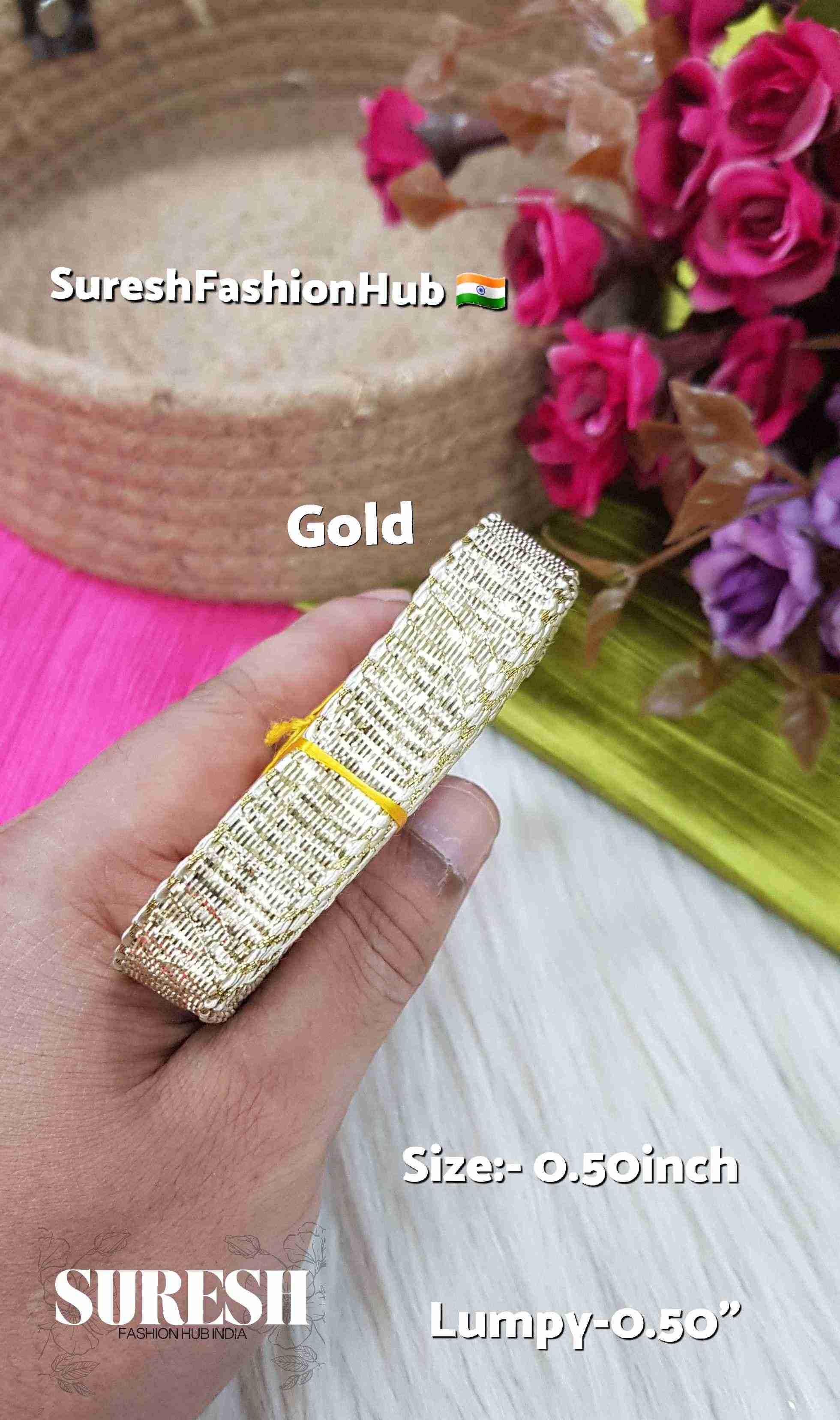 Light Gold Lampi Gota Border 0.50'' inch