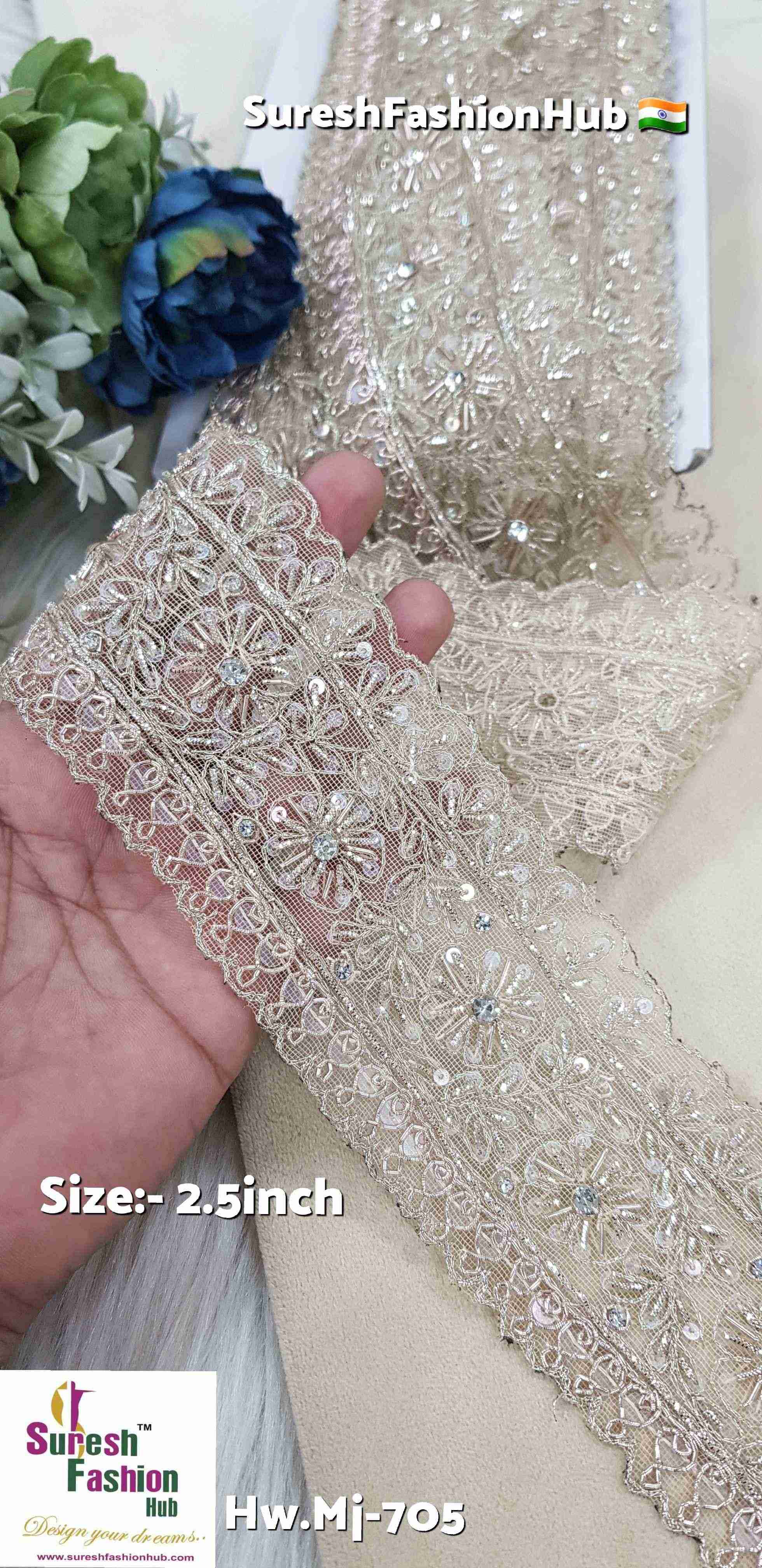 Water Handmade-Sided Scallop Cutwork Lace