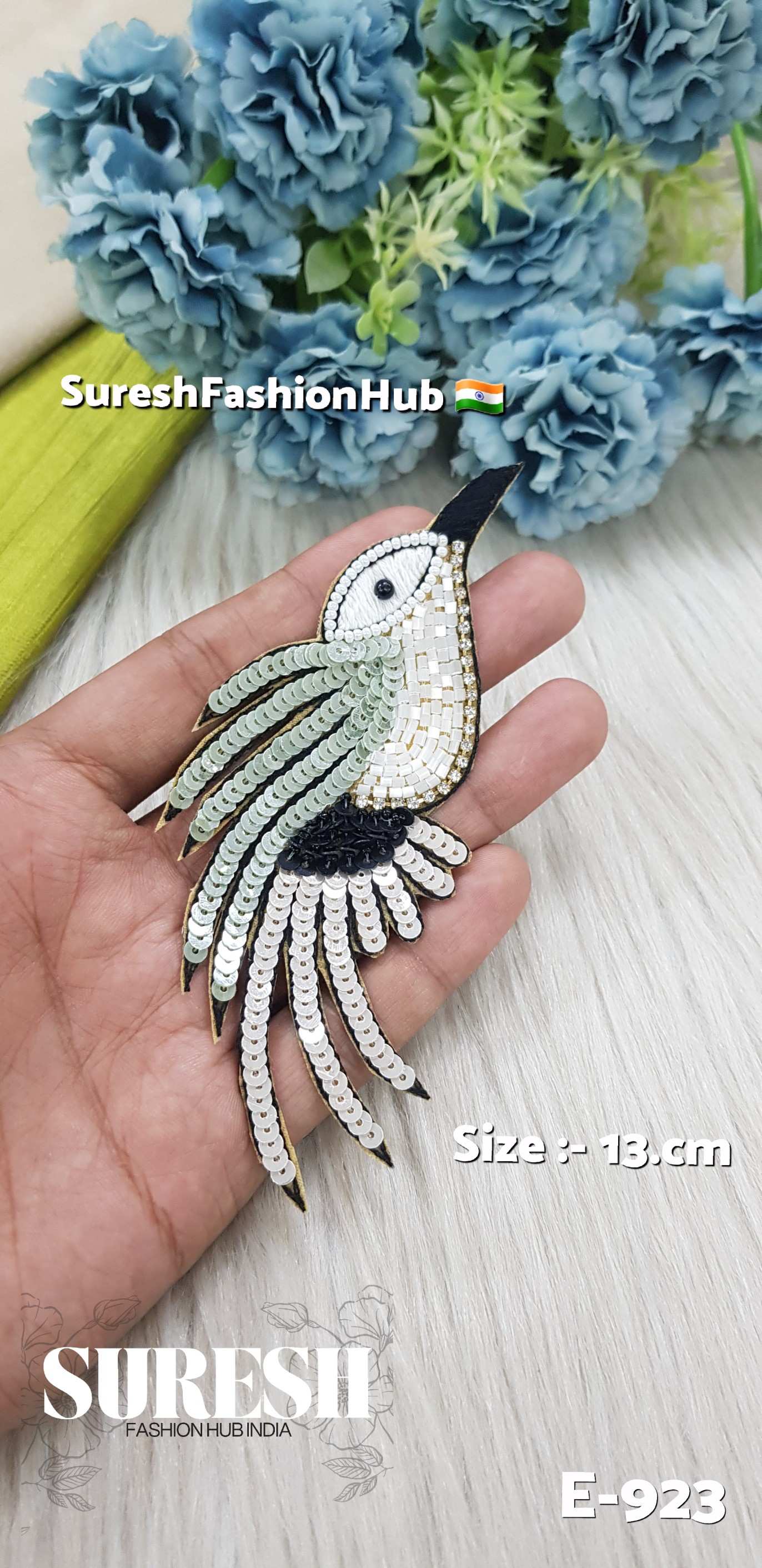 E-923 Seaform Green Right Side Humming Bird Patch