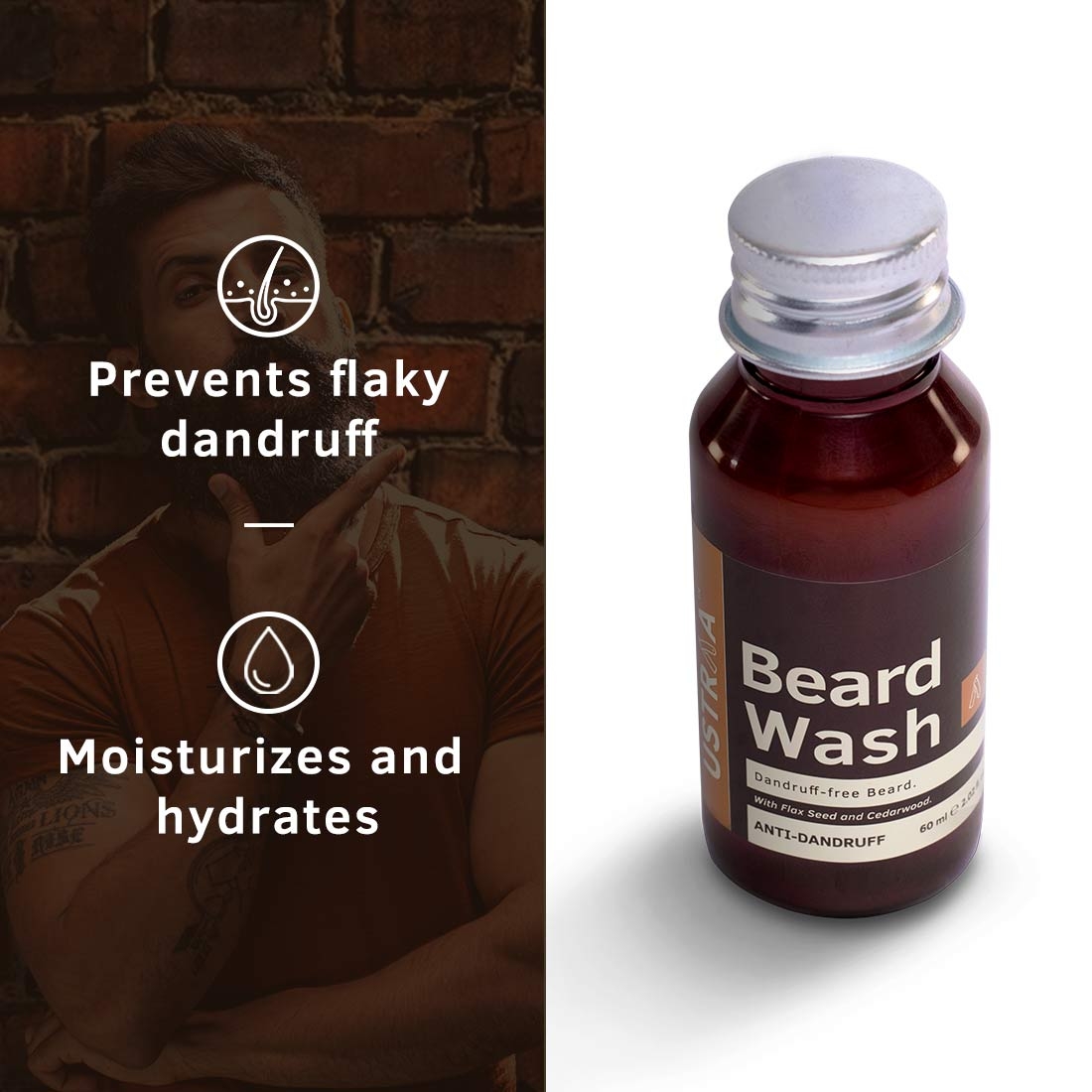 Ustraa | Ustraa Beard growth Oil Advanced 60ml & Anti Dandruff Beard Wash 60 ml 5