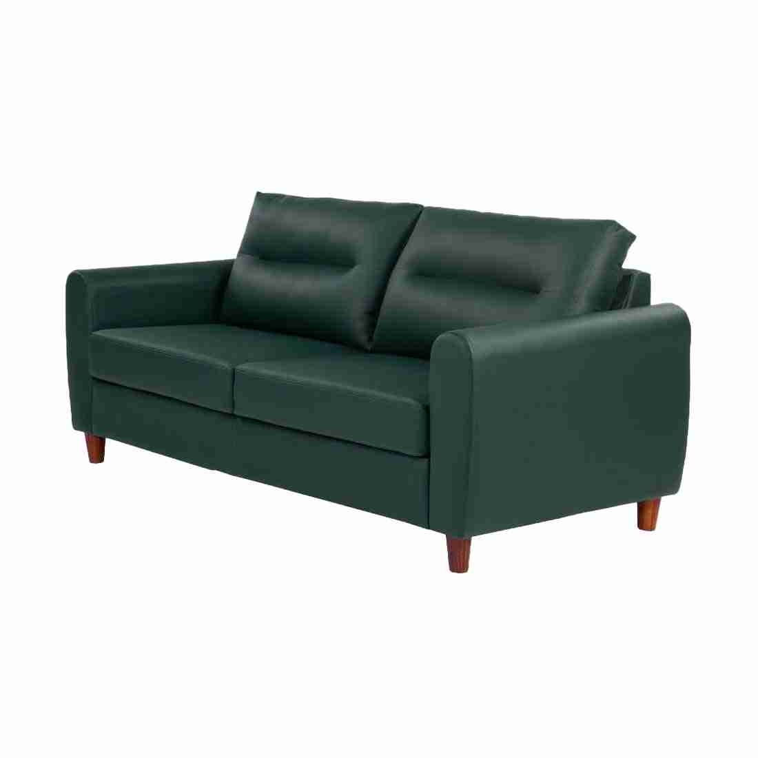 neudot Scott Sofa for Living Room |3 Persons Sofa|Premium Leatherette with Cushioned Armrest | Solid Wood Frame|3 Seater in Castle Green Color