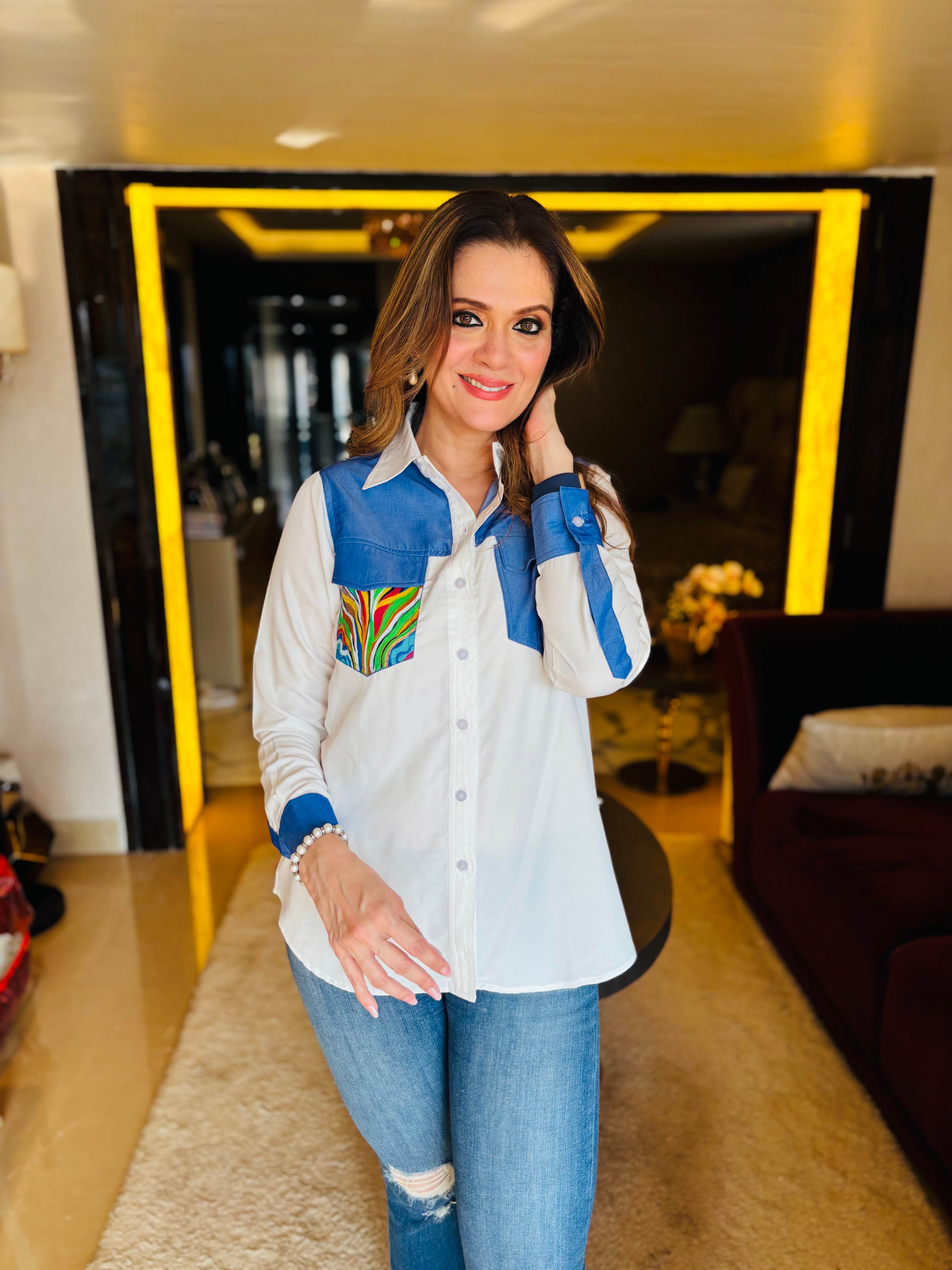 Multi coloured hand painted pocket Shirt