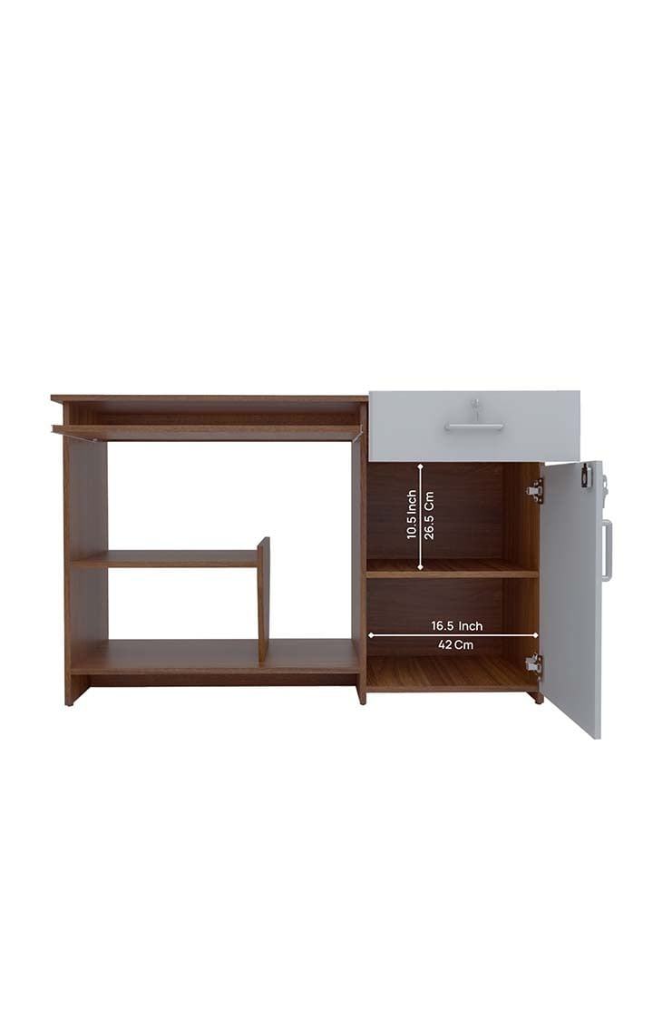 Zanko Study Table | Multi-Purpose Study Table | Computer Table for Students | Office Table with Drawers | Desk for Work from Home | 1 Year Warranty - Leon Teak