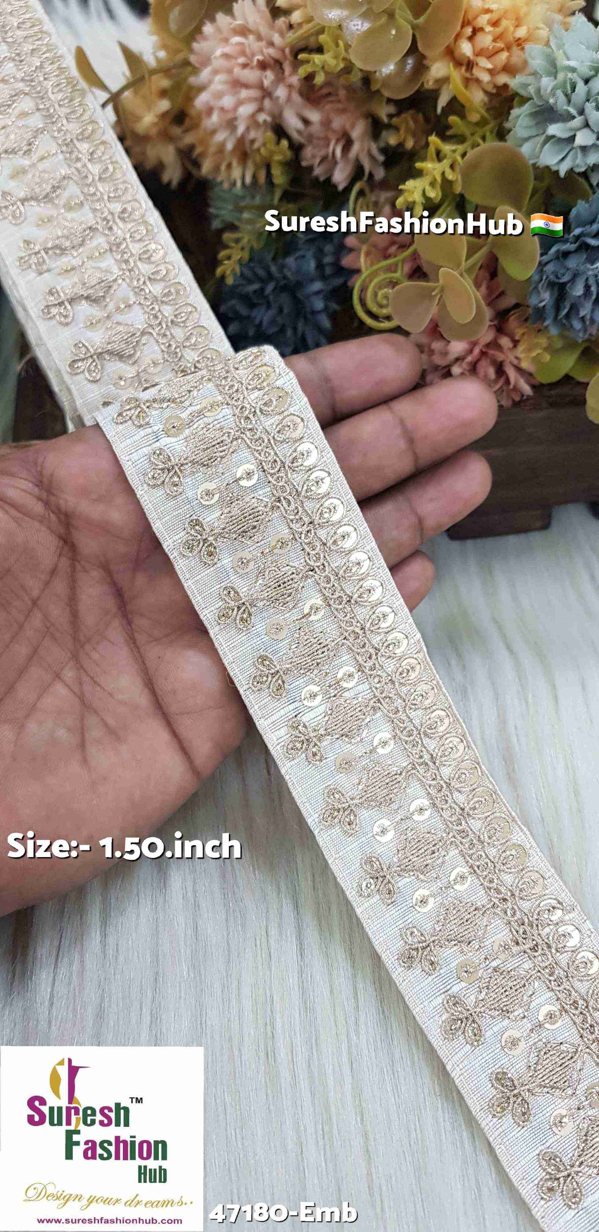 Light Beige Royal Elegance Embroidered Lace