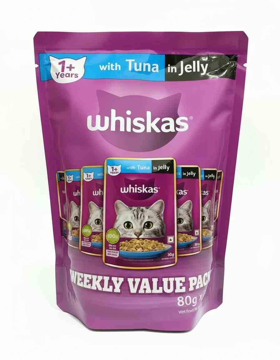Whiskas Adult Tuna In Jelly for Cats (80g x 7, 560g)