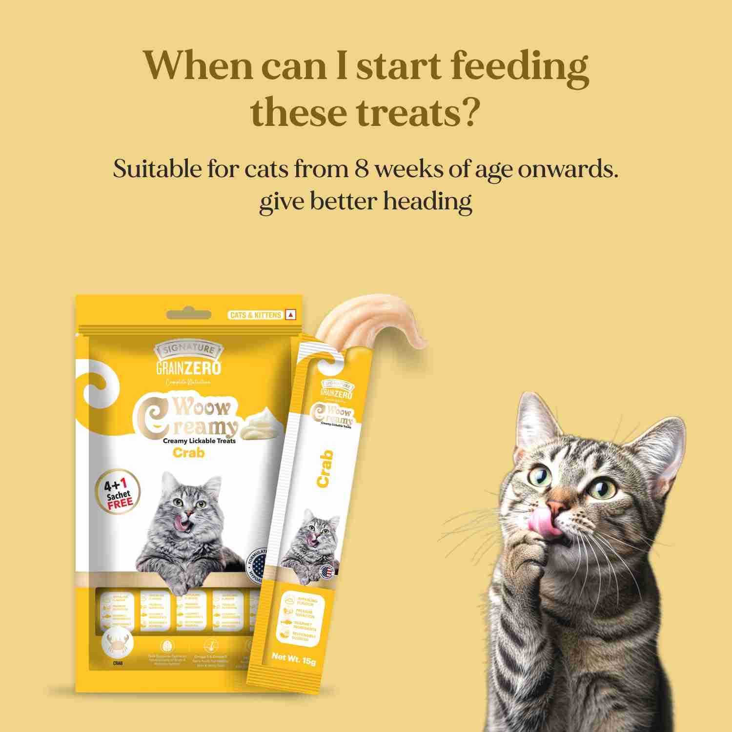 Grain Zero Crab Lickable Creamy Cat Treats