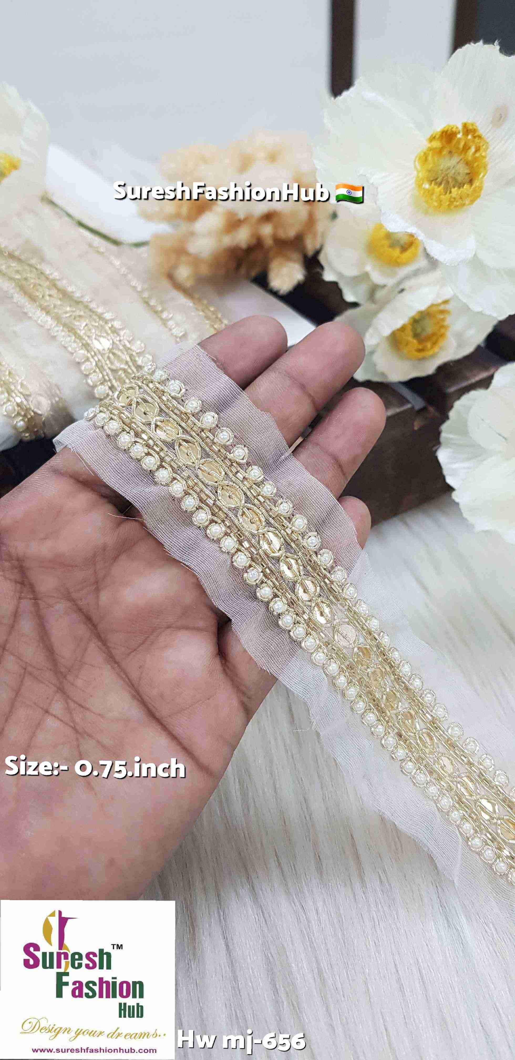 Golden Aura Zardosi Organza Lace