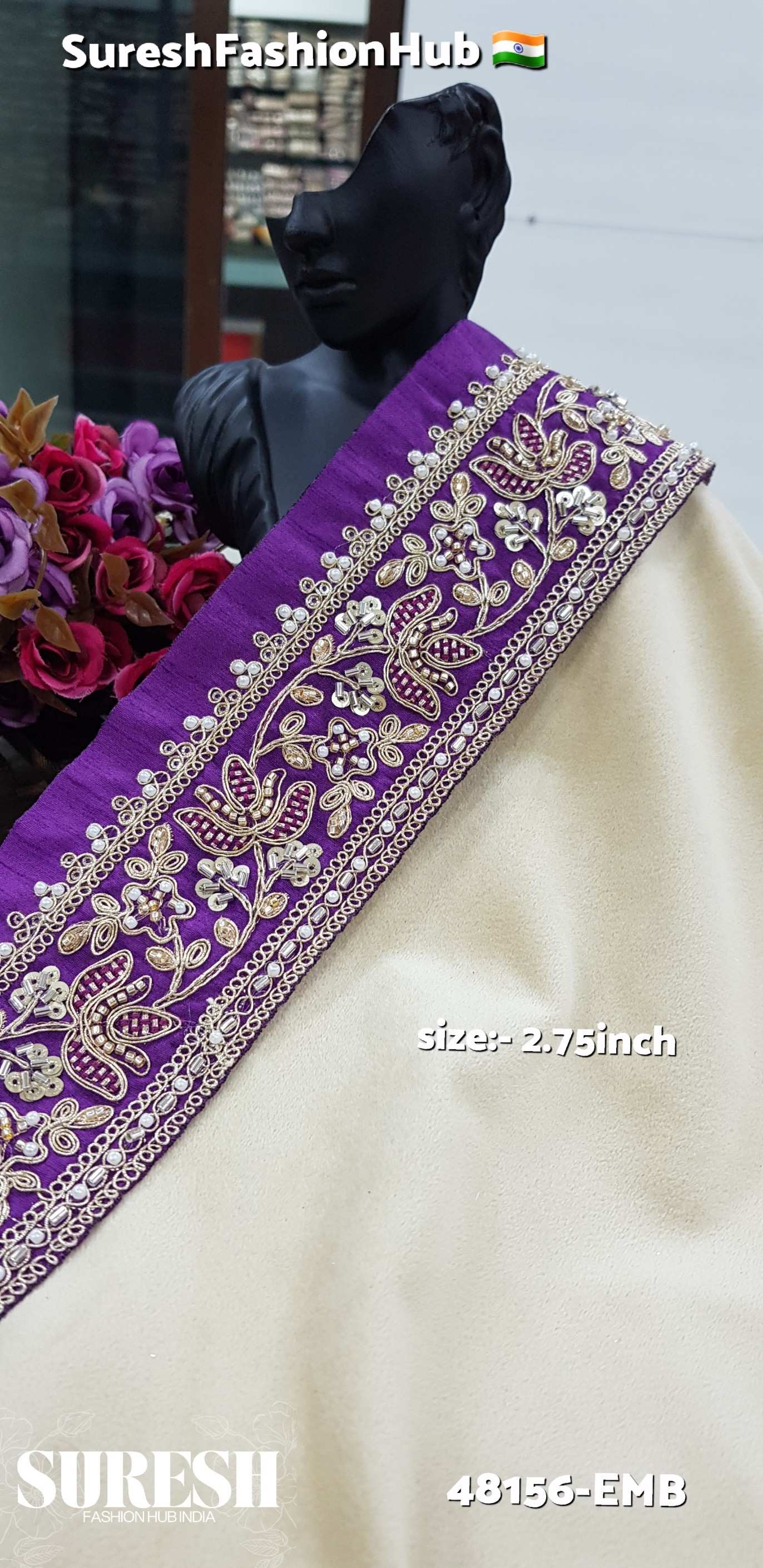 Light Purple  Lilac Charm Embroidery Lace